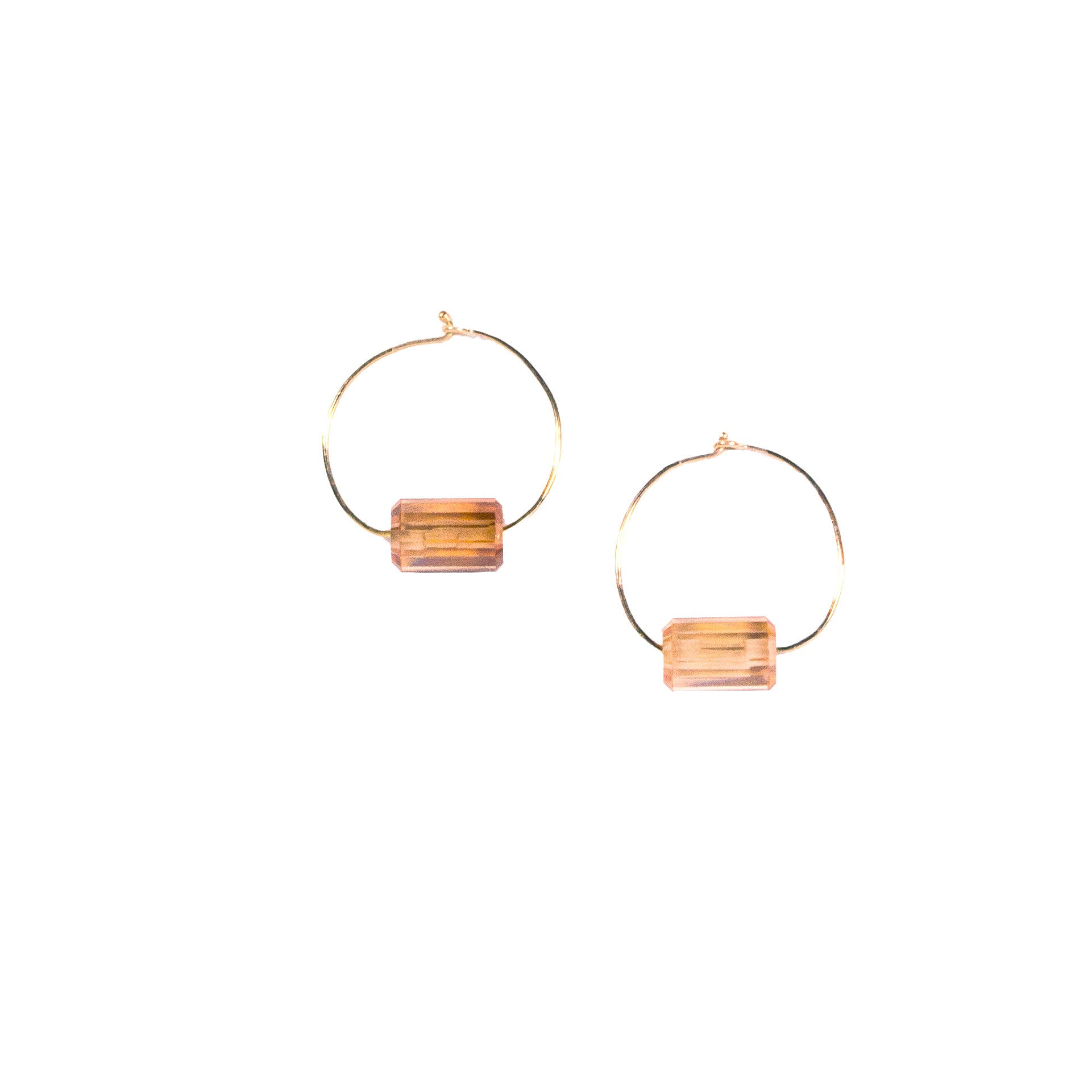 Crystallis Arracadas chicas Cuarzo Ahumado