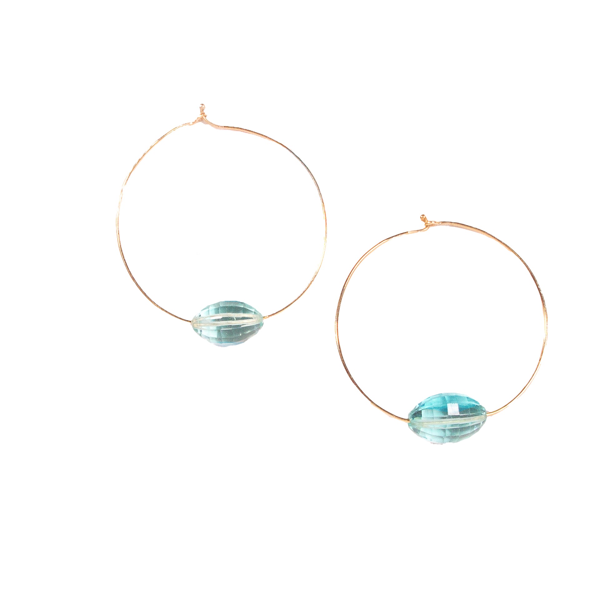 Crystallis Arracadas Grandes Cristal Agua Marina