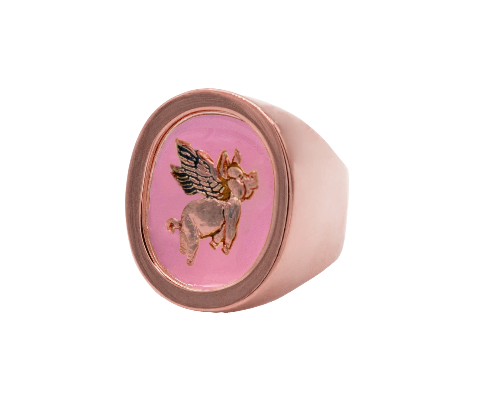 Anillo Cerdito con Alas Oro Rosa - EDICIÓN ESPECIAL- | J: Animales de Poder | Scribanus