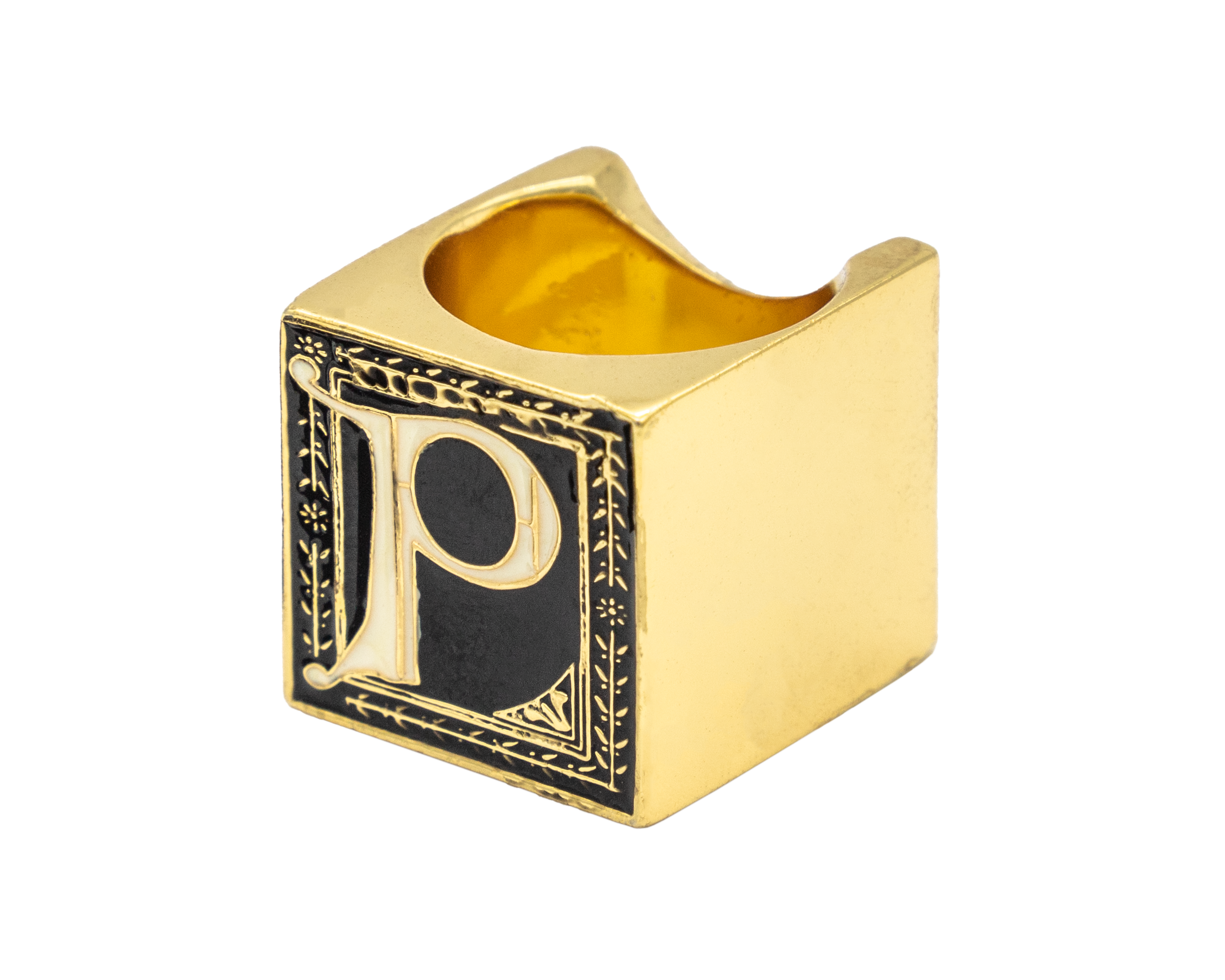 Anillo Cubo Letra P | J: Anillos Cubo Letras | Scribanus