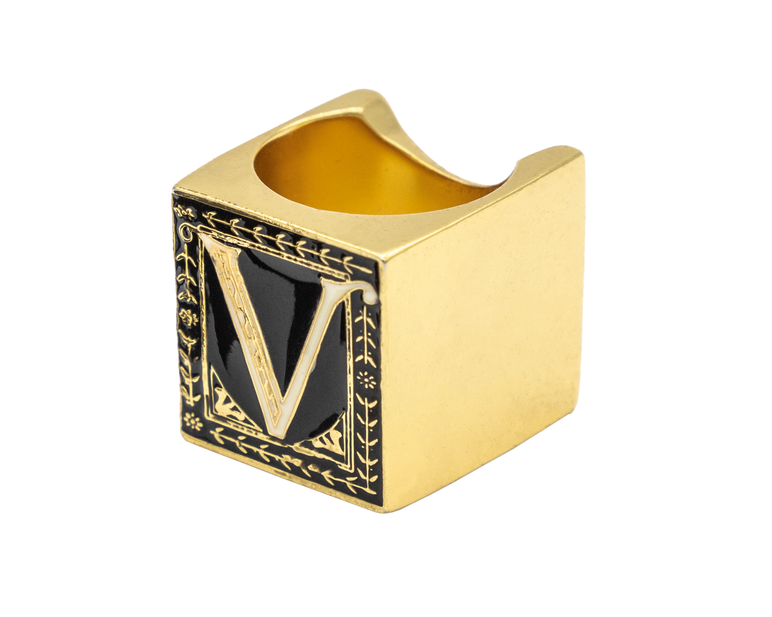 Anillo Cubo Letra V | J: Anillos Cubo Letras | Scribanus