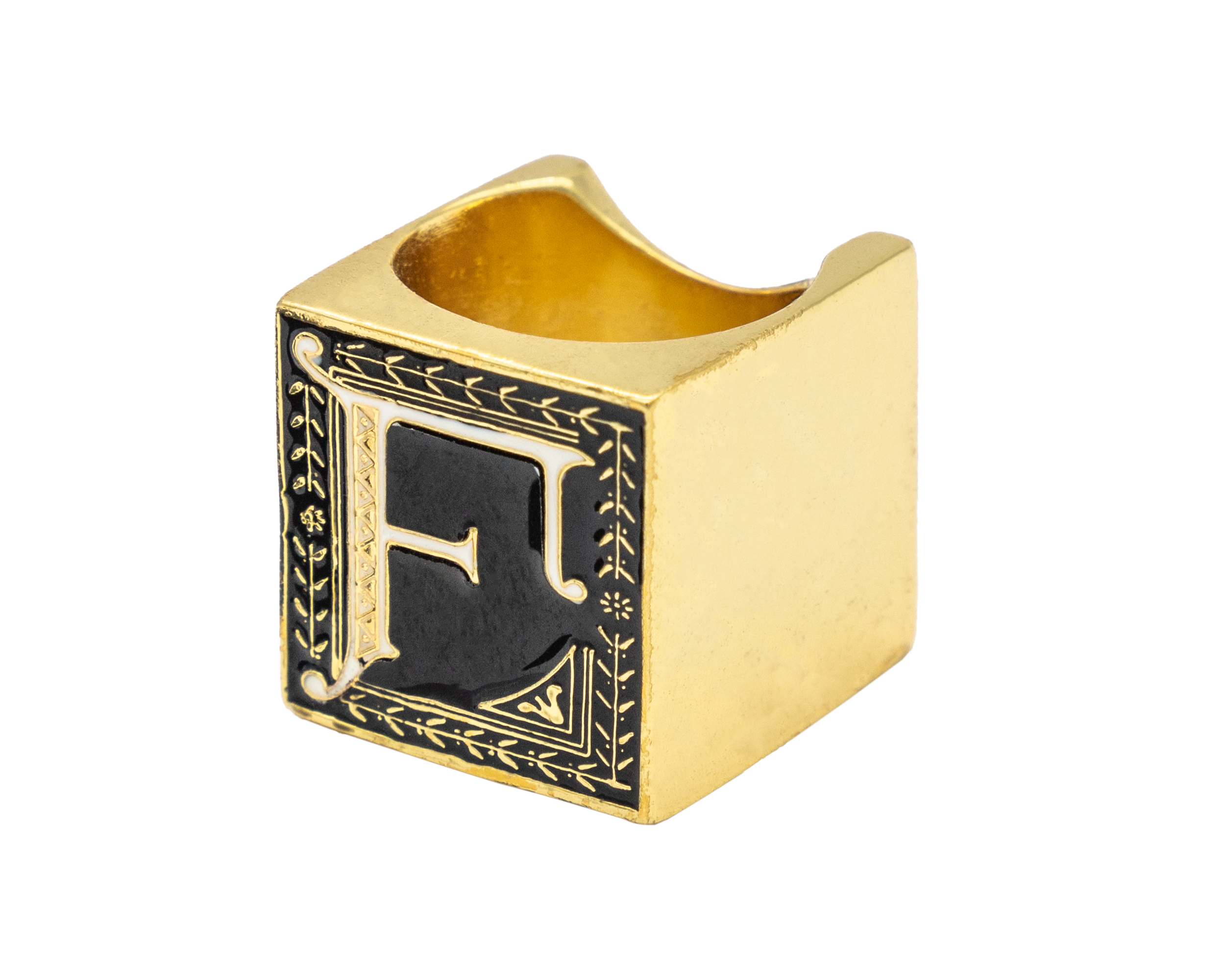 Anillo Cubo Letra F