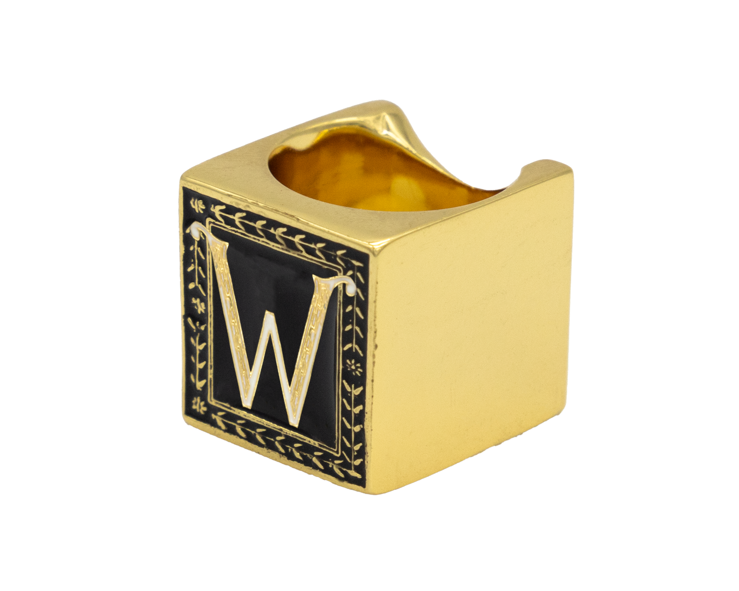 Anillo Cubo Letra W