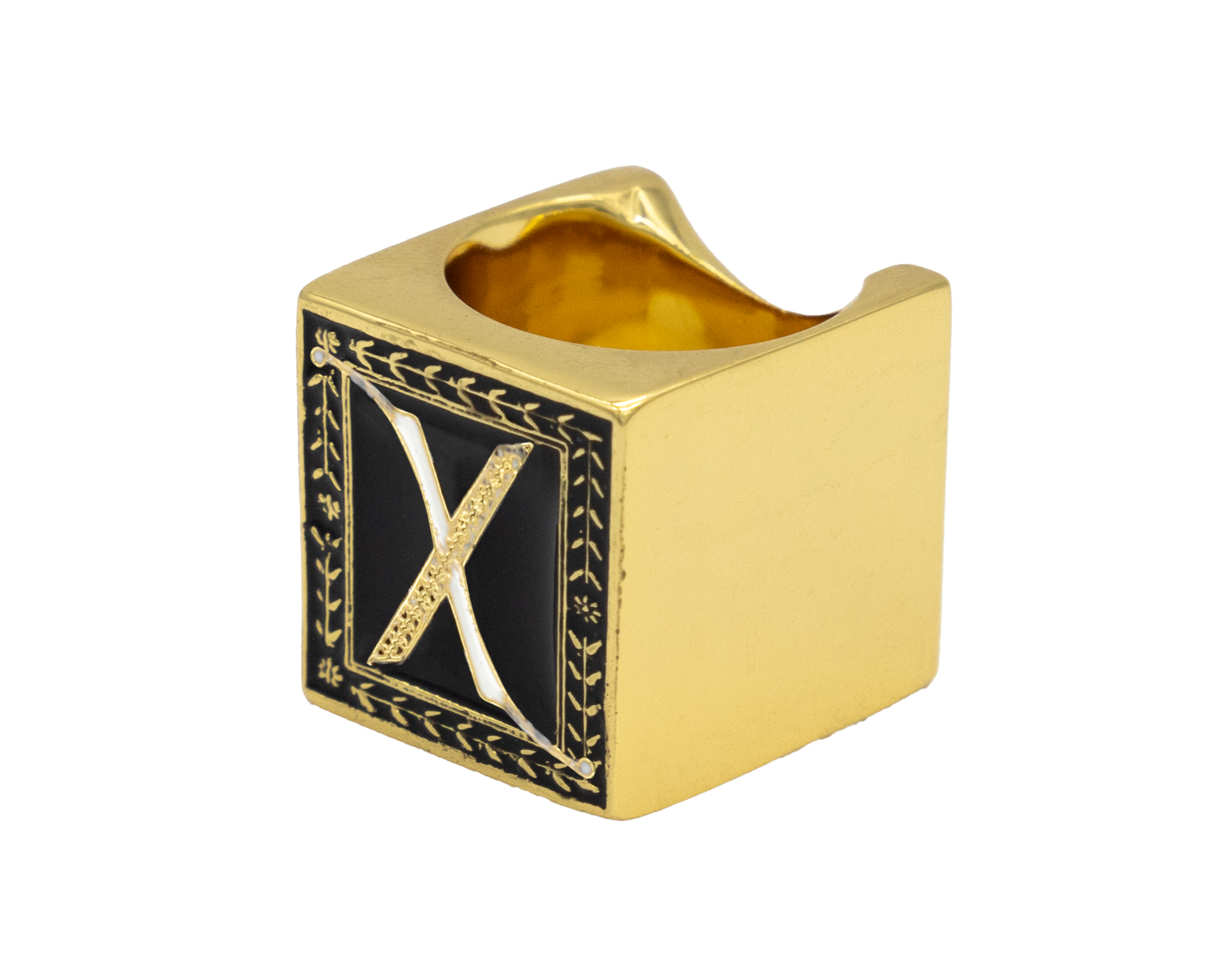Anillo Cubo Letra X
