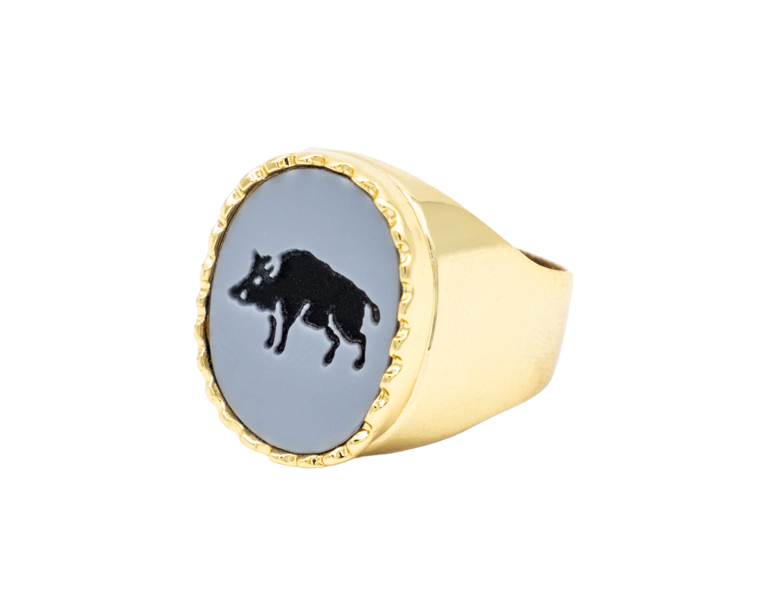 Anillo intaglio Jabalí