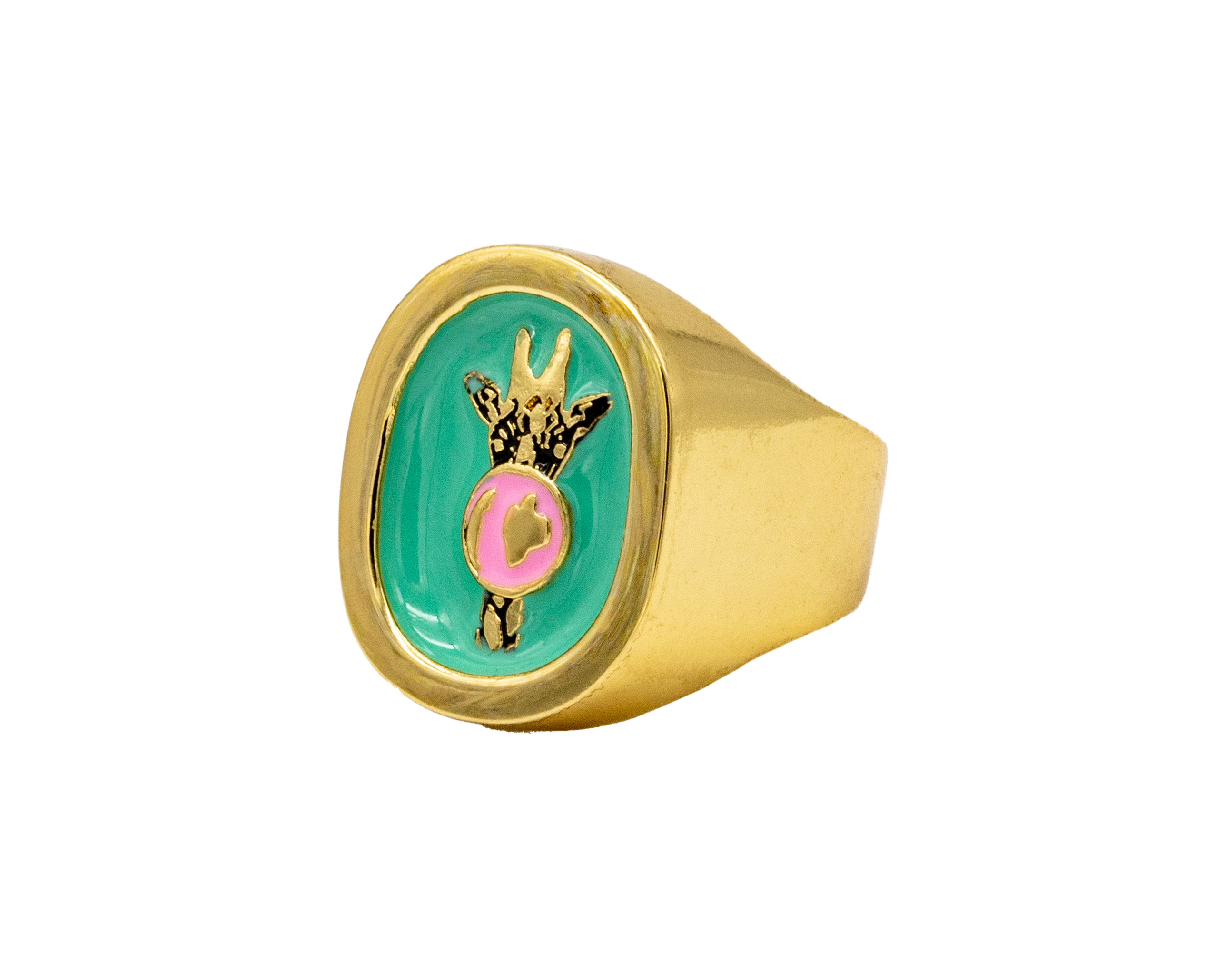 Anillo Jirafa Verde Aqua