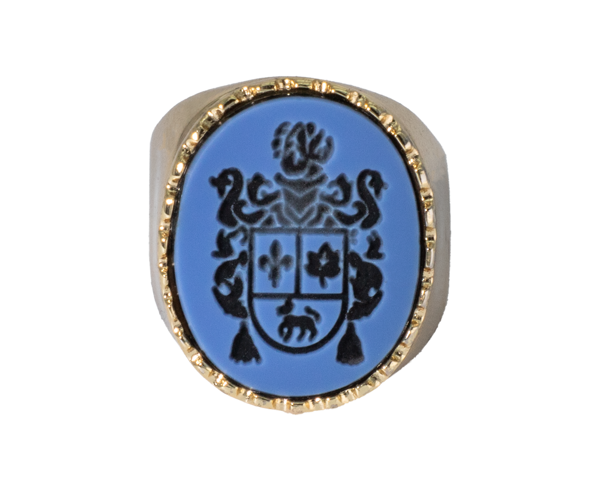 Parra Family Heraldry in Two-Tone Stone Blue Black