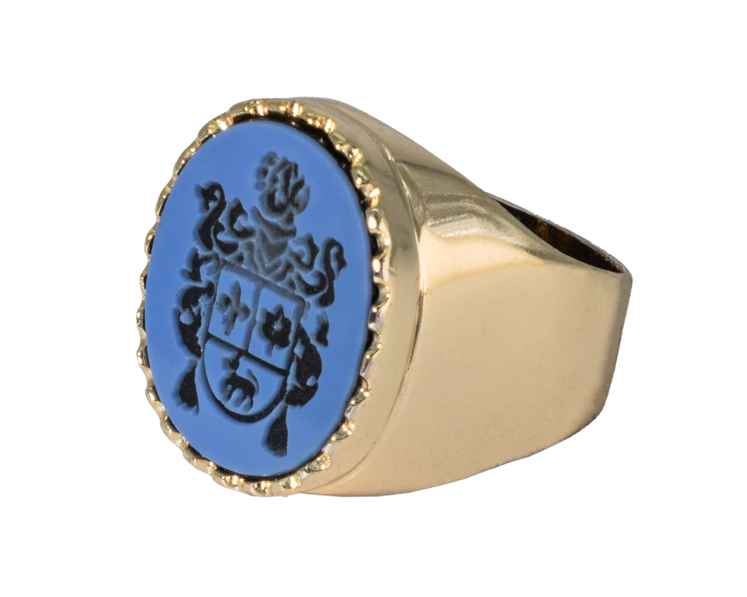 Parra Family Heraldry in Two-Tone Stone Blue Black