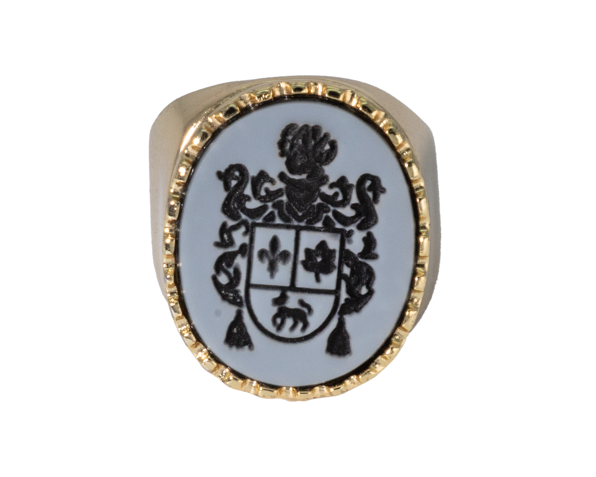 Parra Family Heraldry in Black Gray Two-Tone Stone