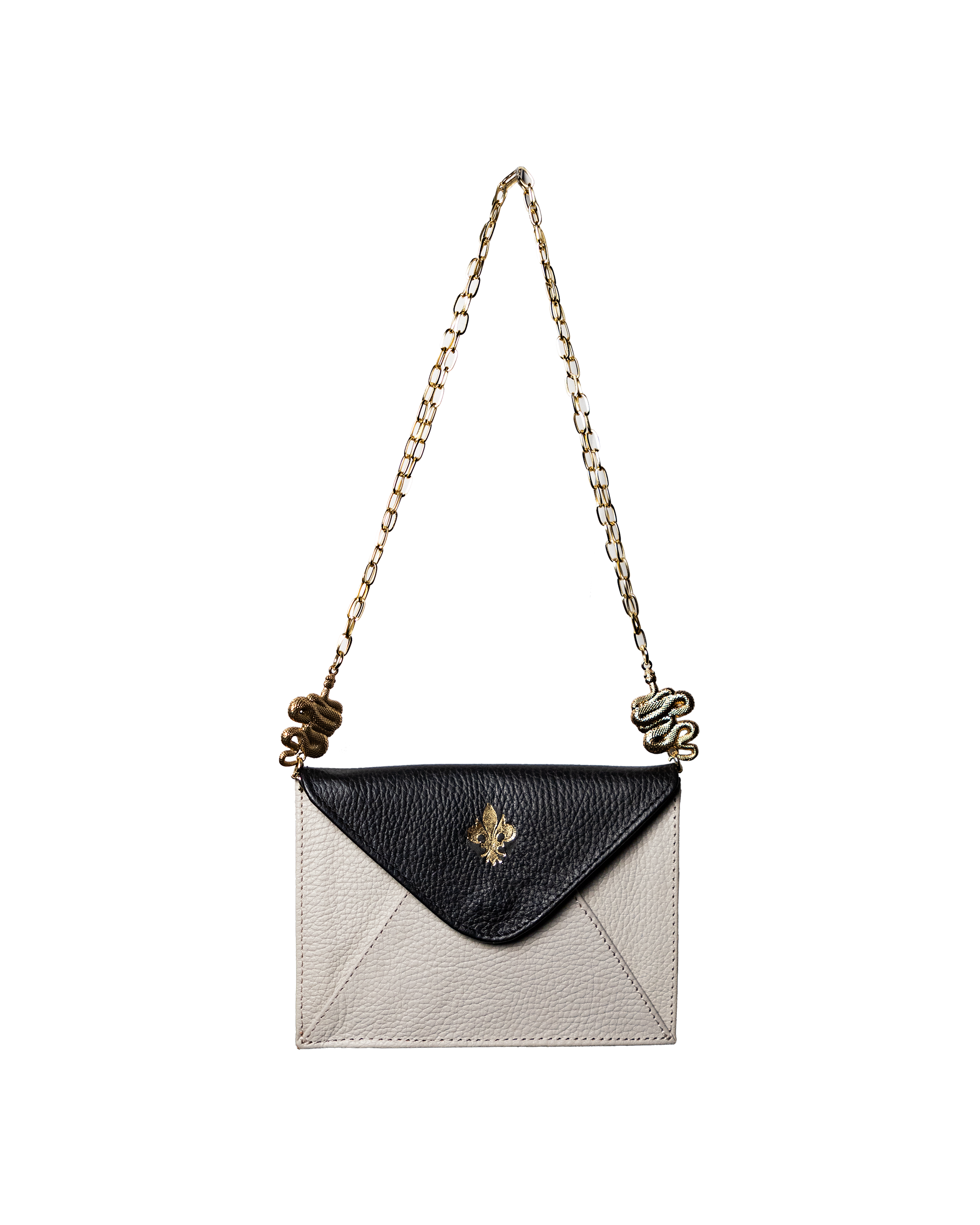 Envelope Bag Engraved Bicolor Fleur-de-lis