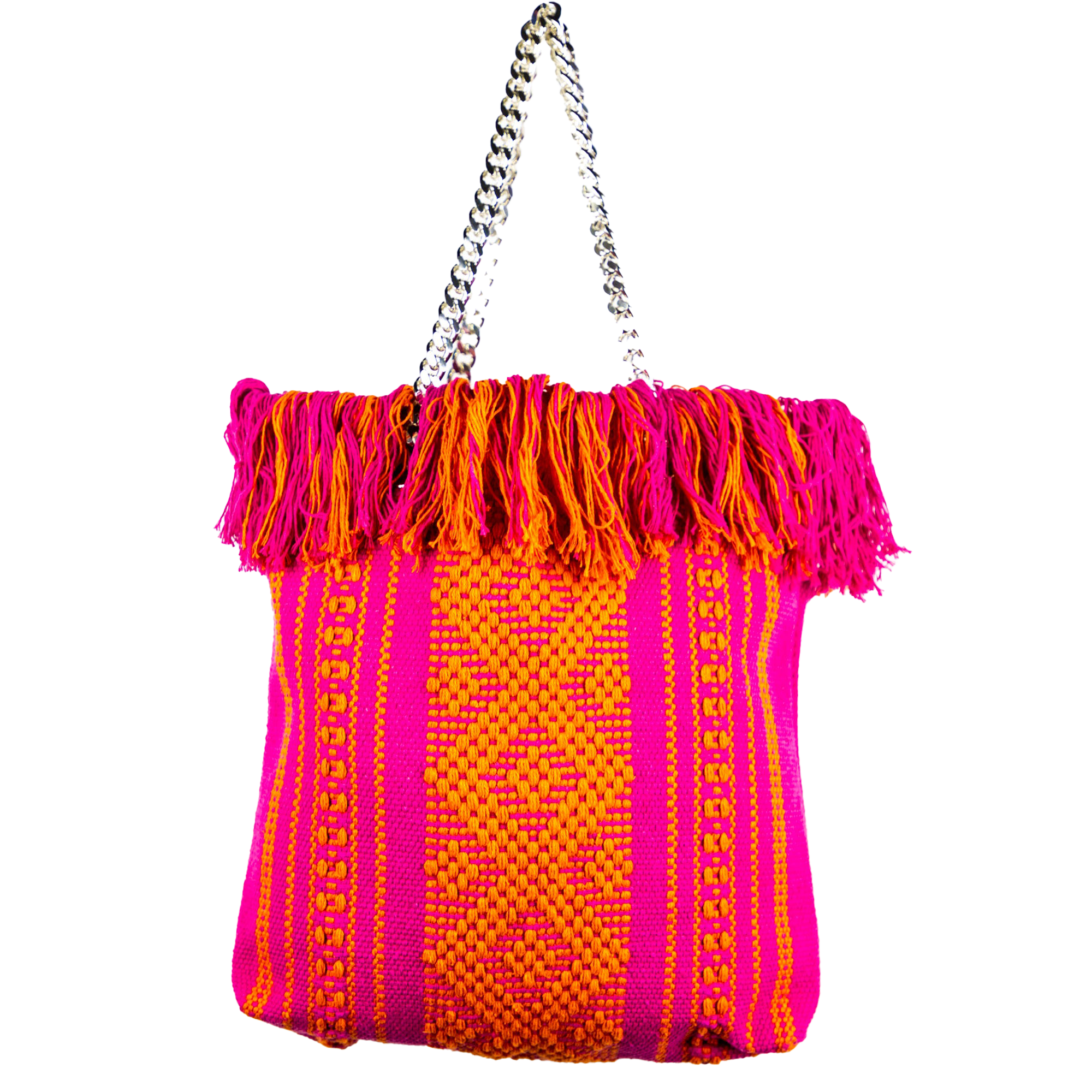Bolsa Atl Tote Naranja con Rosa