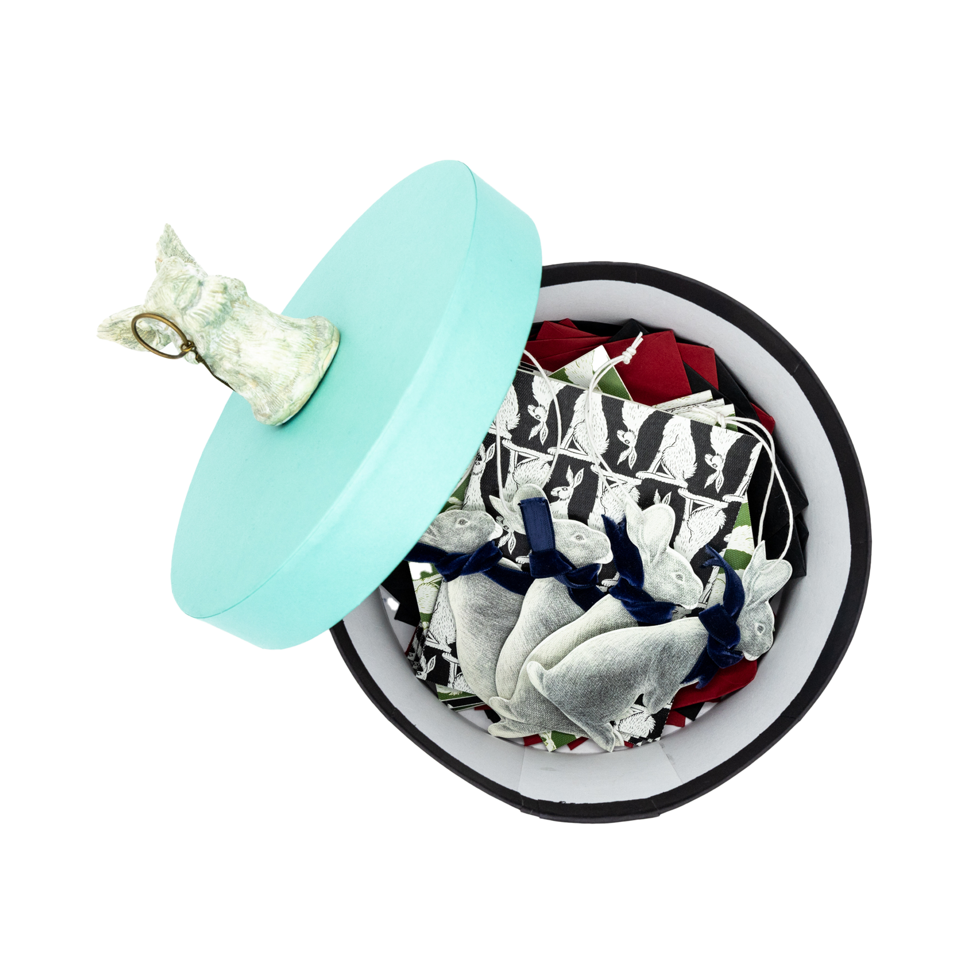 Caja Conejo Monóculo Bicolor Menta/Negro