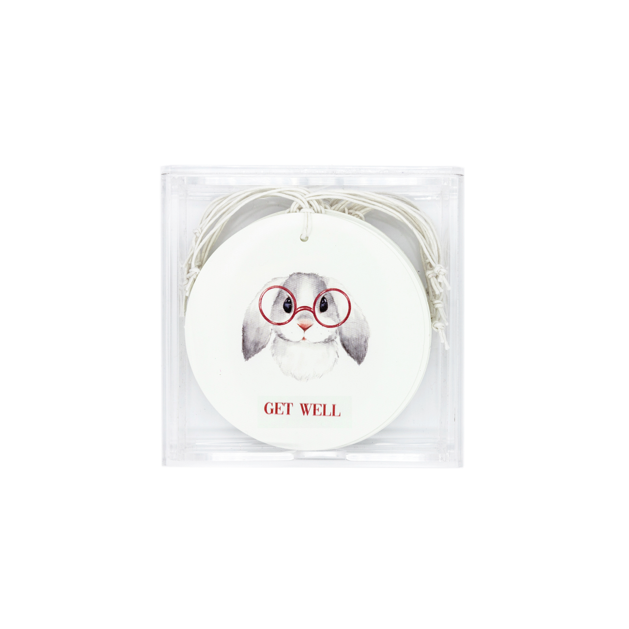 Caja Acrílico Medallones Conejo Gafitas