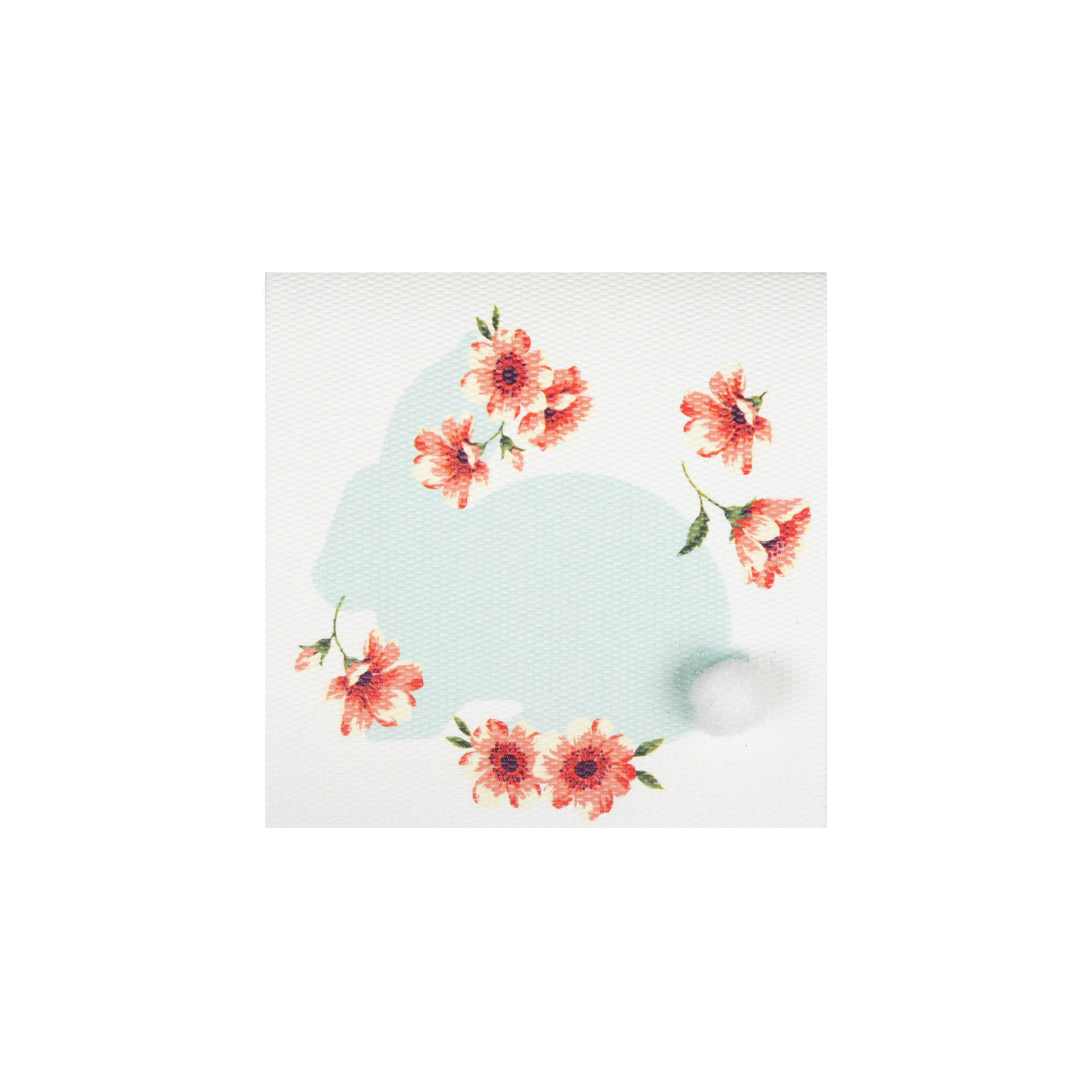 Tarjeta Conejo Silueta Azul Flores Mini Doble