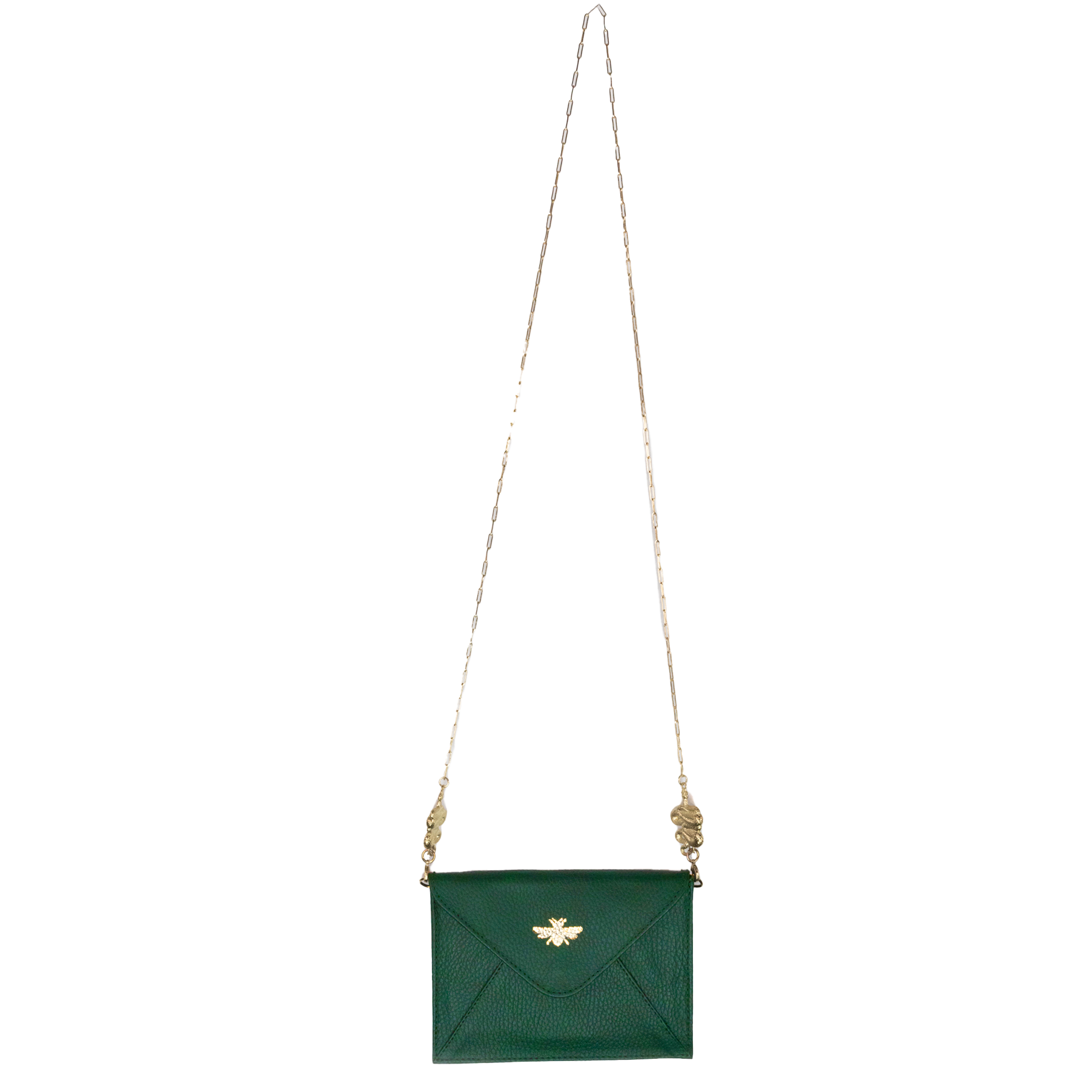 Envelope Bag Engraved Green Bee