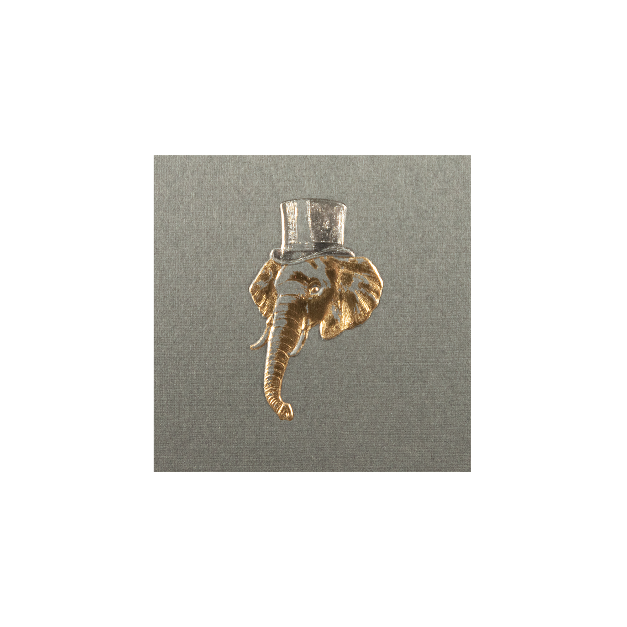 Tarjeta Elefante Sombrero Mini Doble