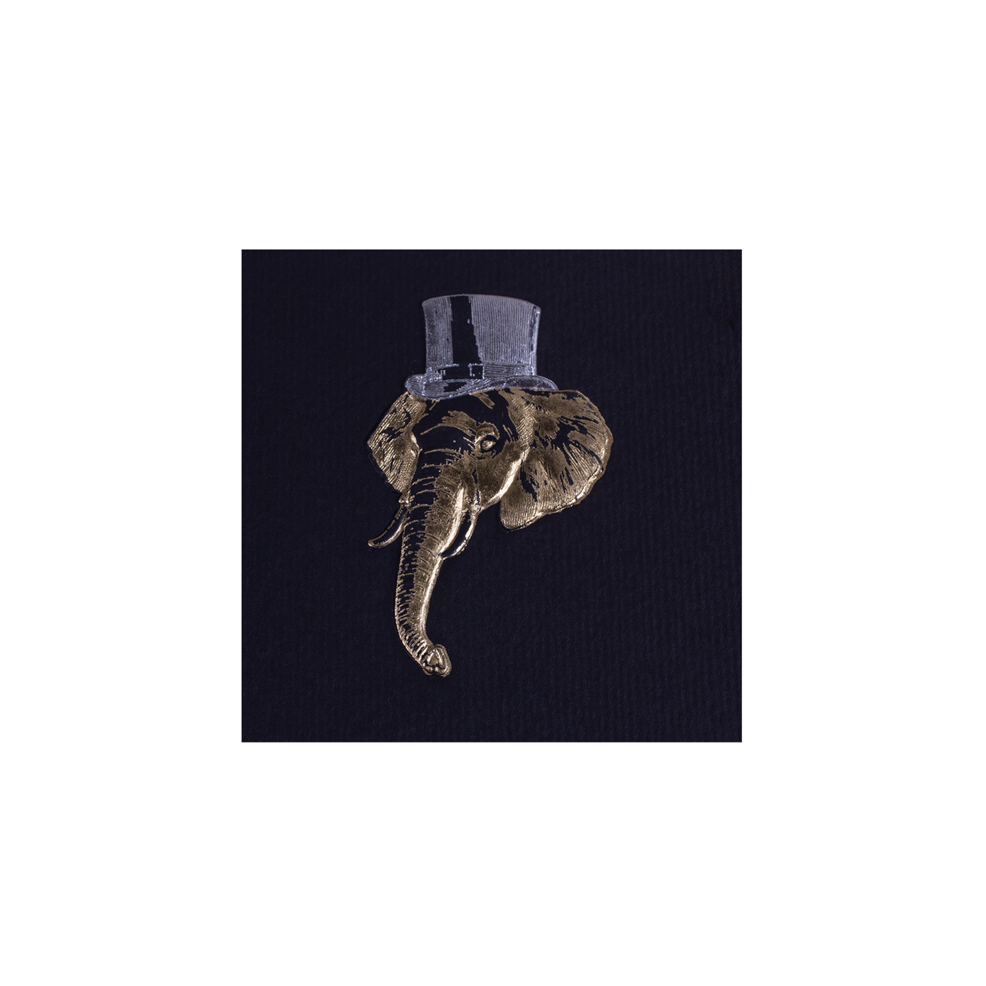 Tarjeta Elefante Sombrero Mini Doble