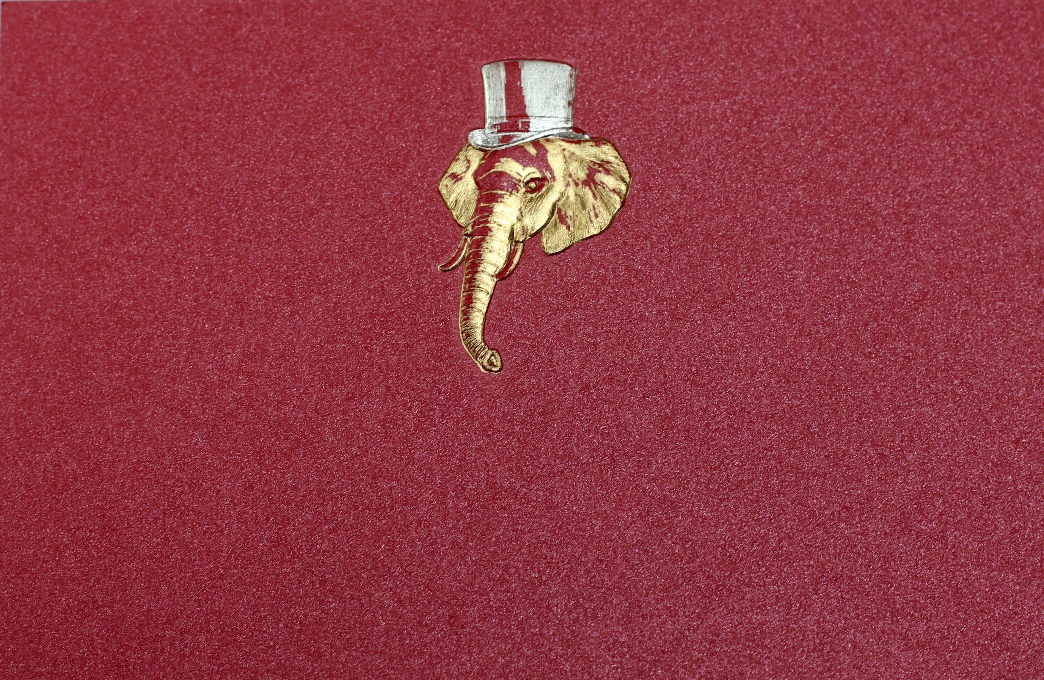 Tarjeta Elefante Sombrero Mediana