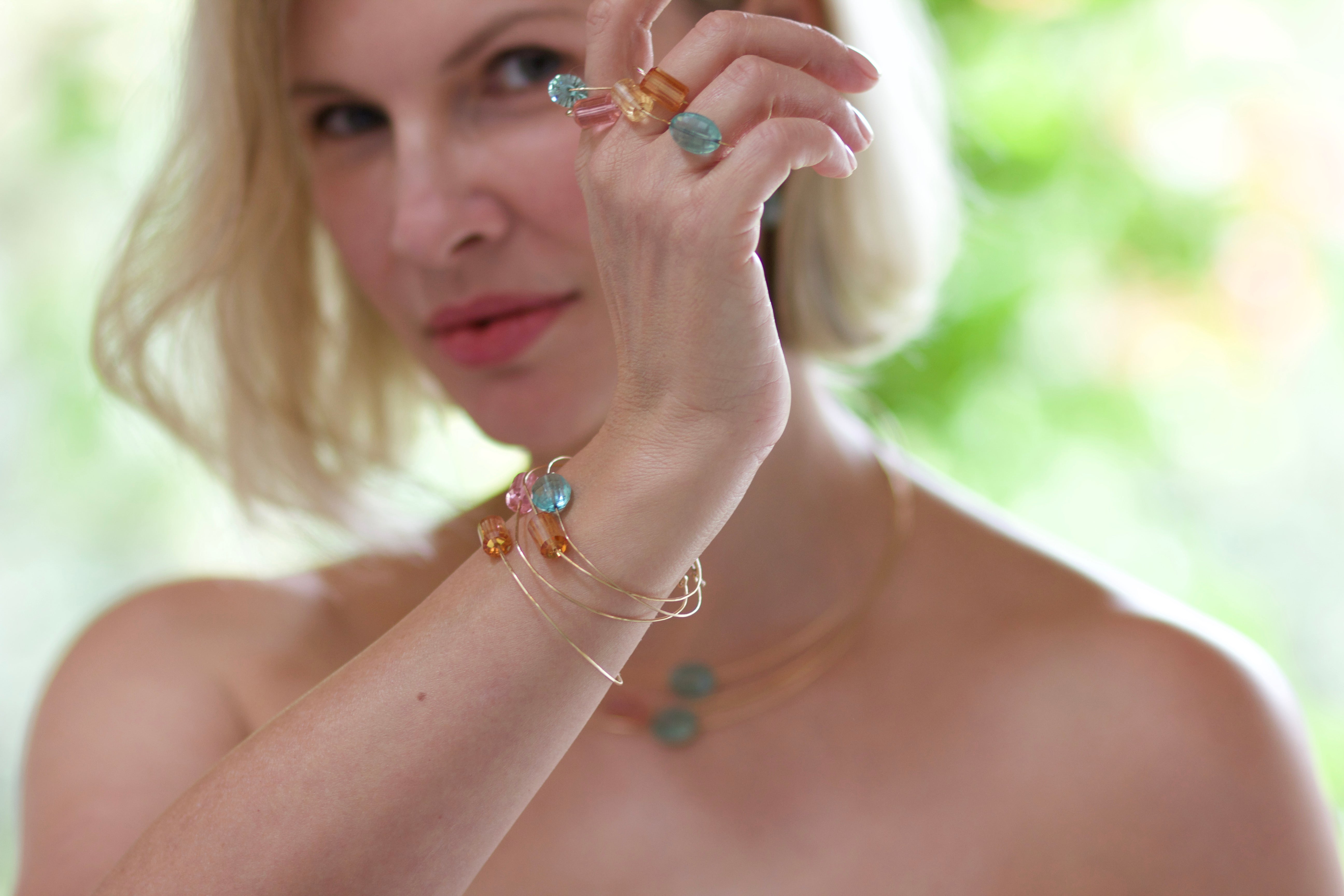 Crystallis Anillo Cristal Agua Marina