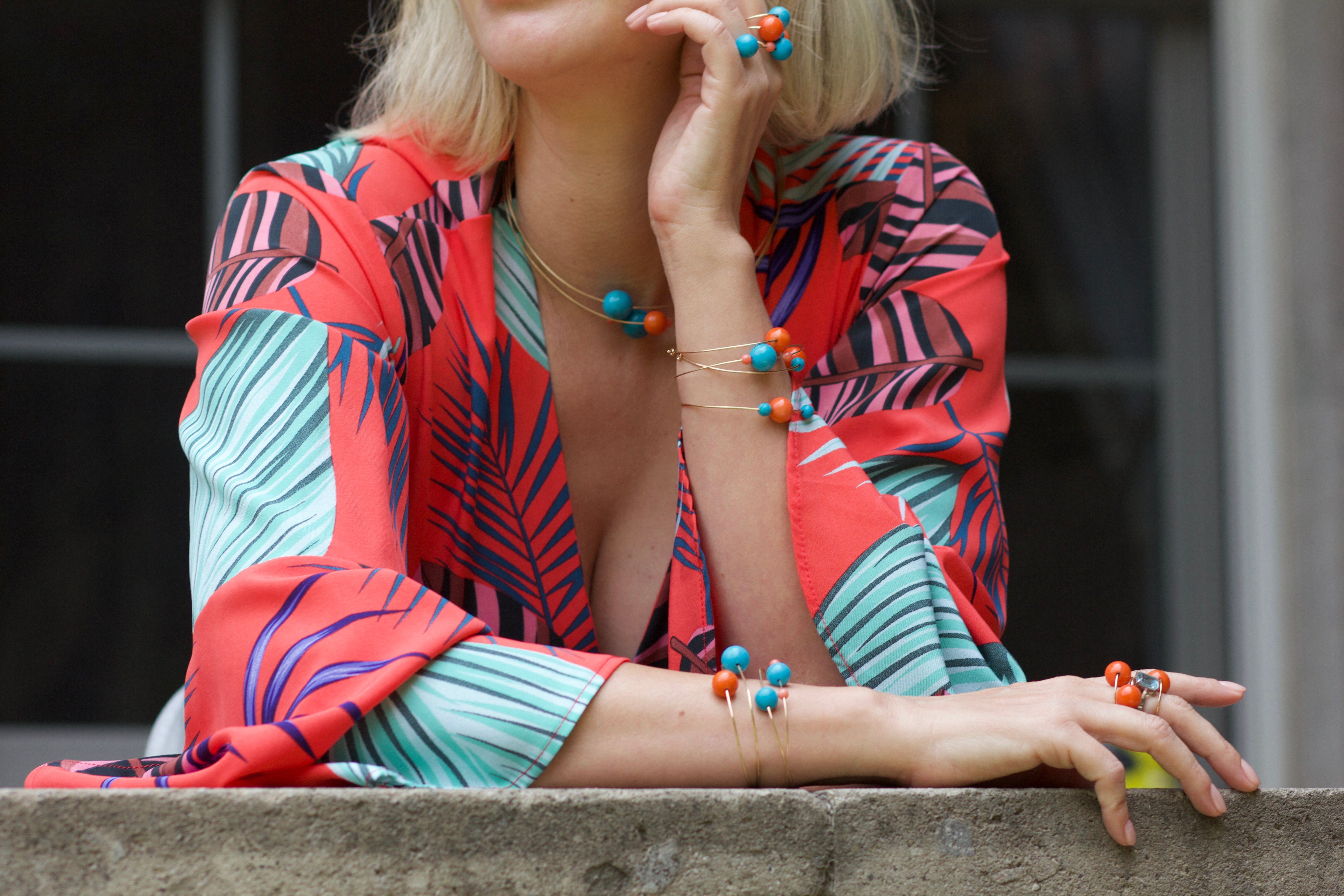 Lapides Pulsera Coral Turquesas