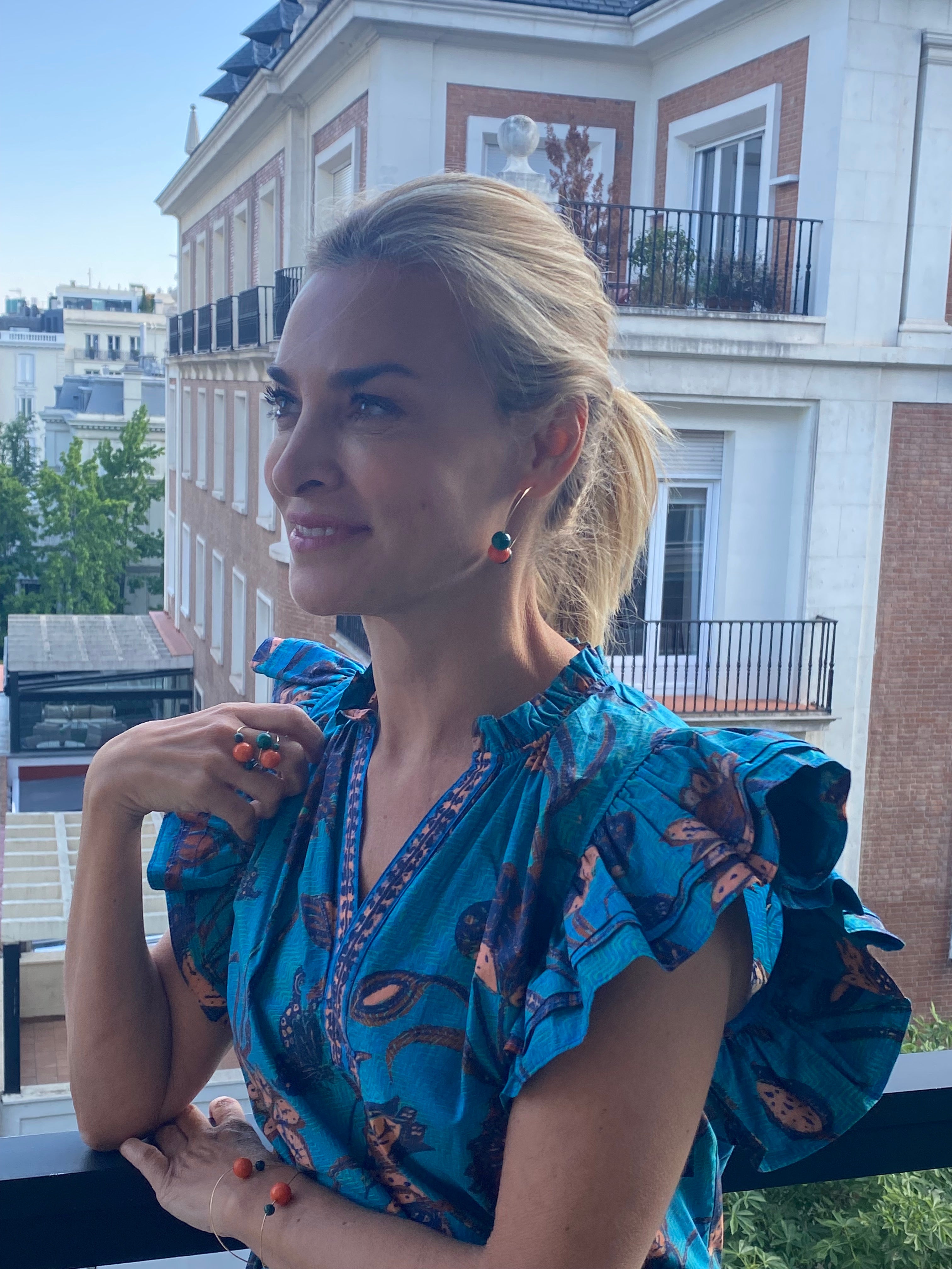 Lapides Coral and Malachite Bracelet