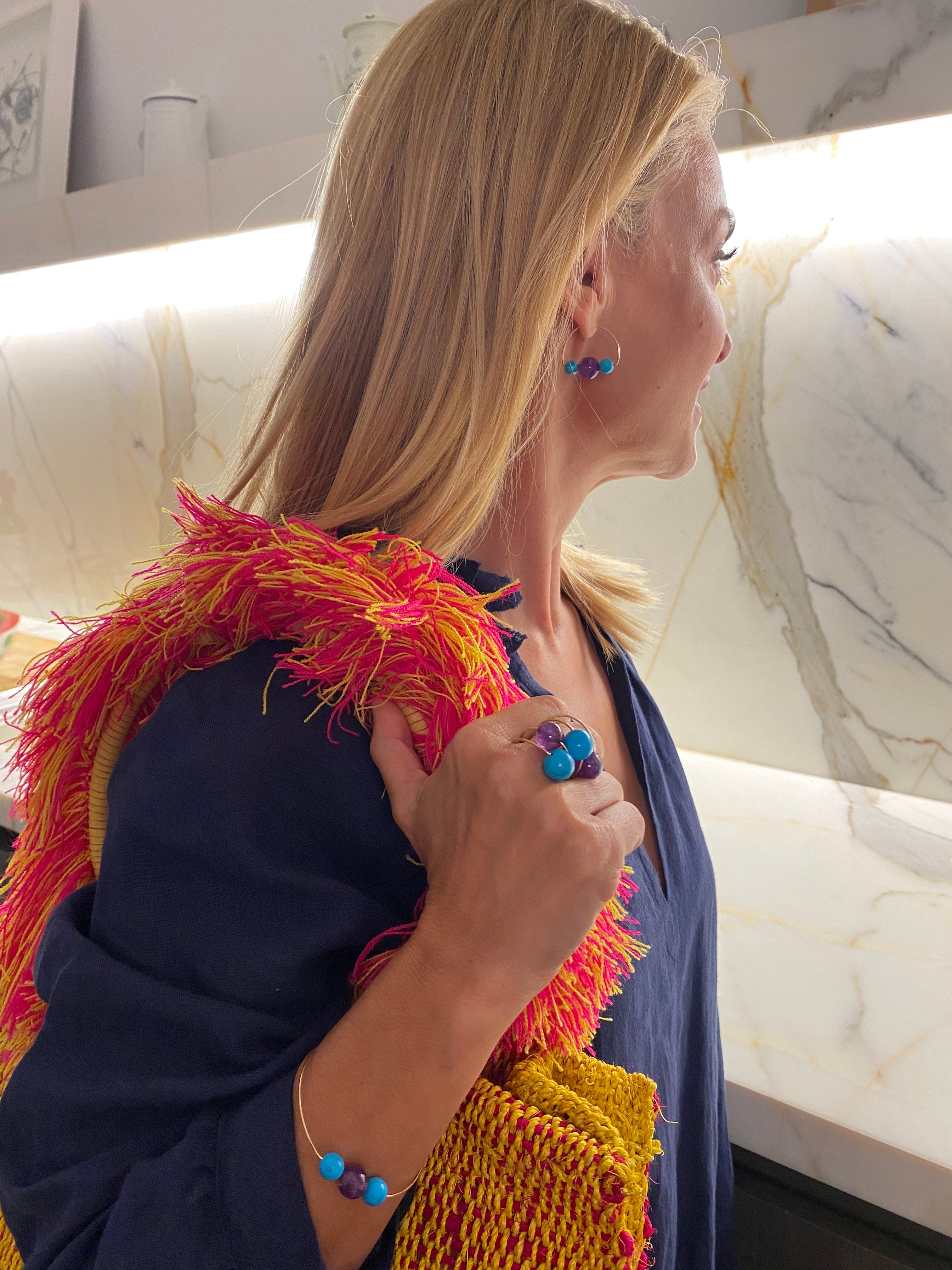 Lapides Pulsera Amatista y Turquesas