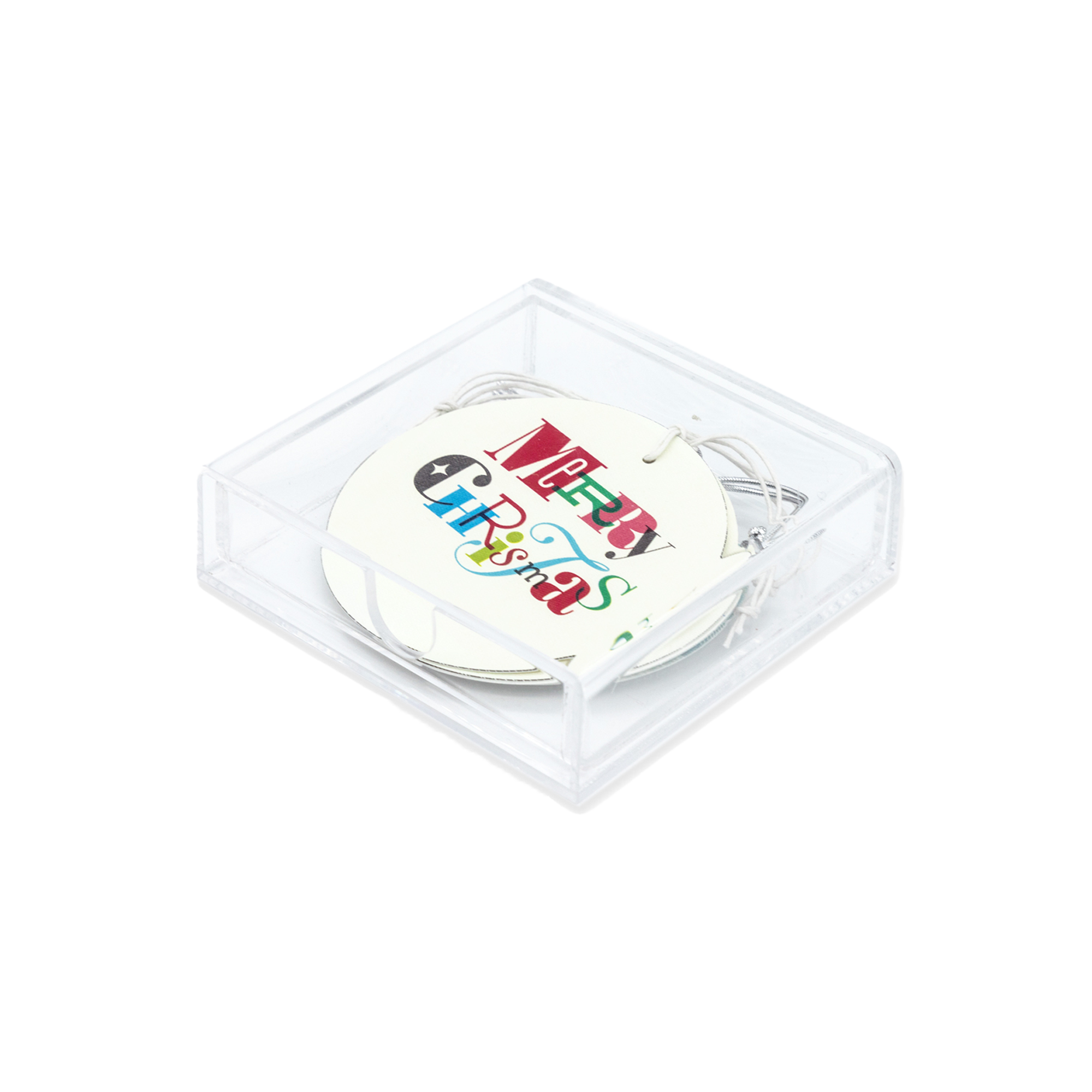 Caja Acrílico Medallones Merry Christmas