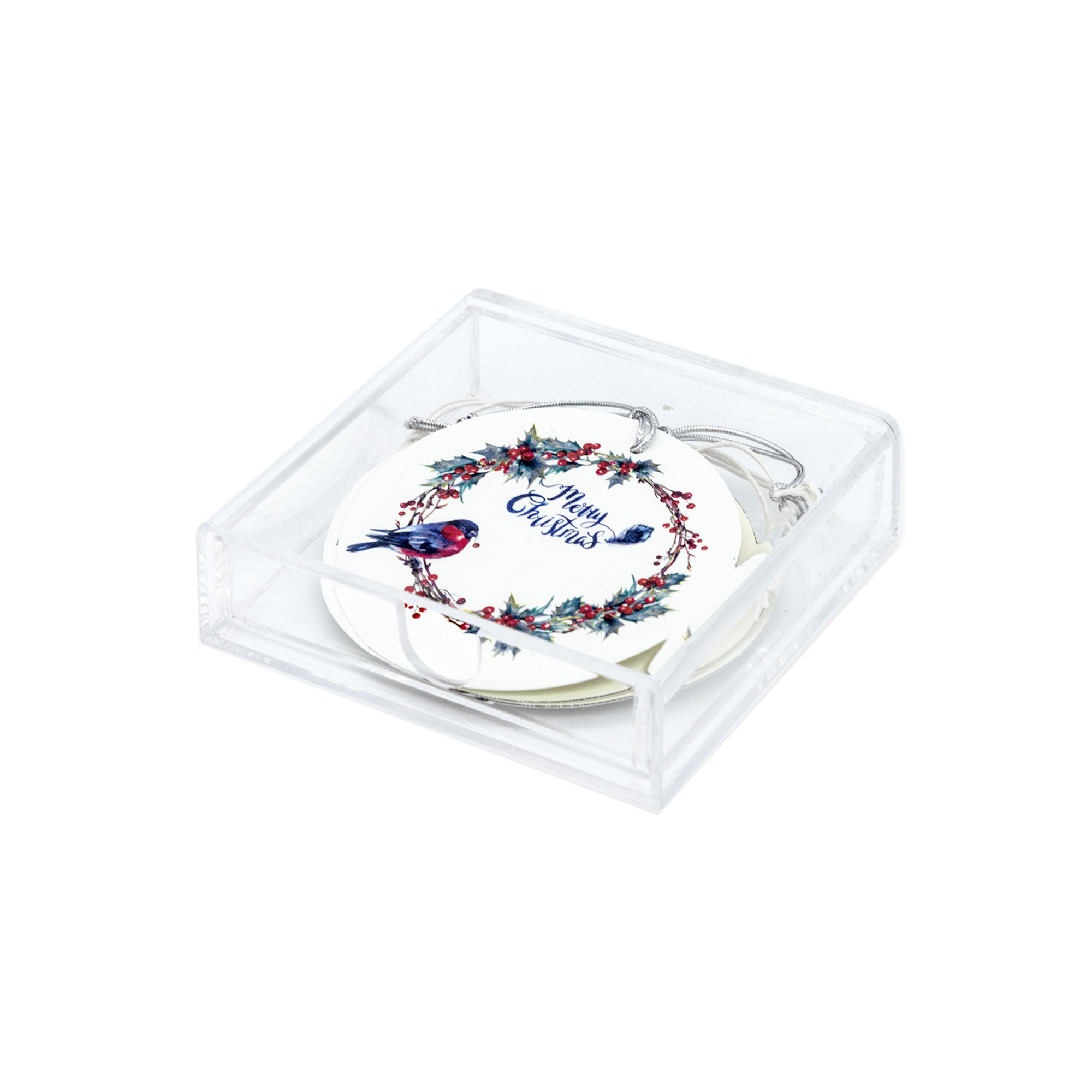 Caja Acrílico Medallones Pájaro Corona