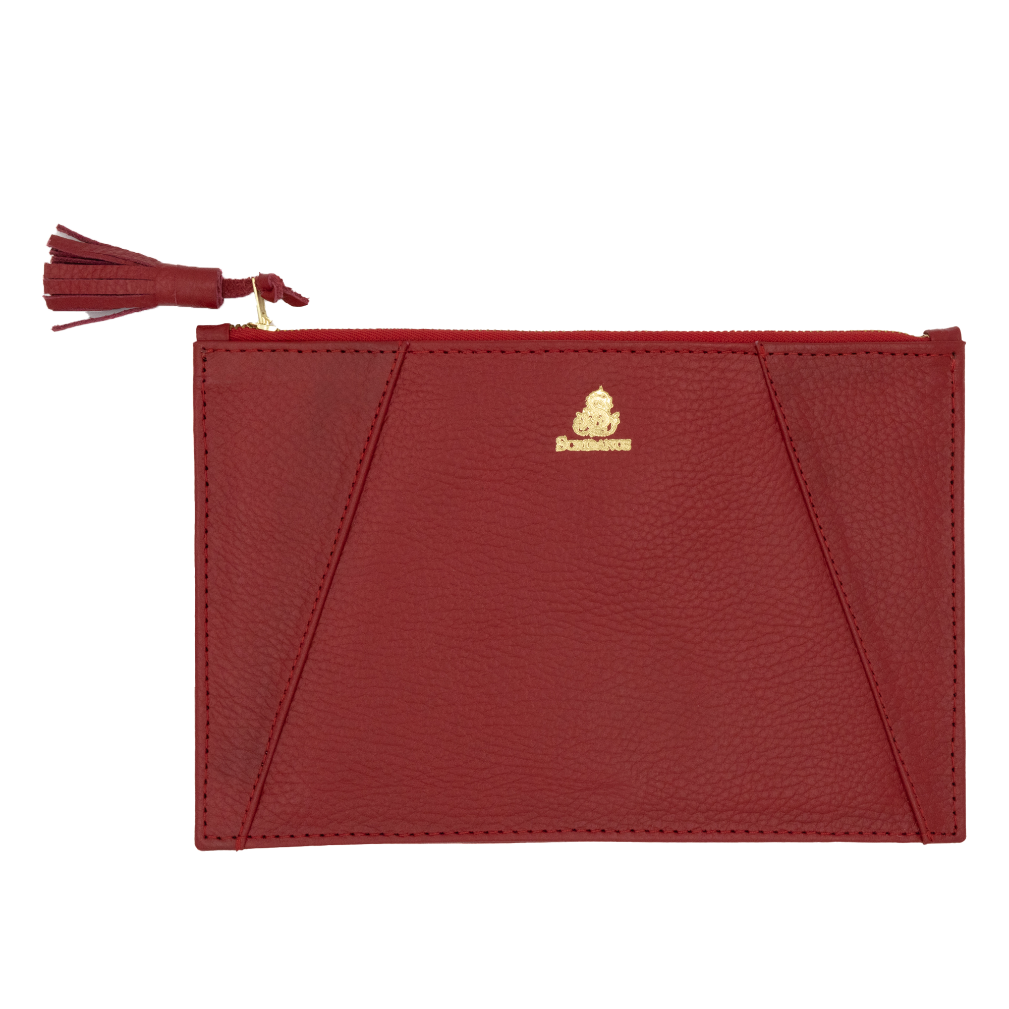 Document holder with engraved red bee closure