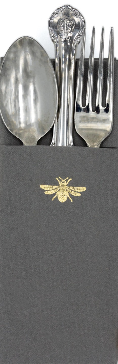 Servilleta Cubiertos Abeja Gris | M: Servilletas | Scribanus