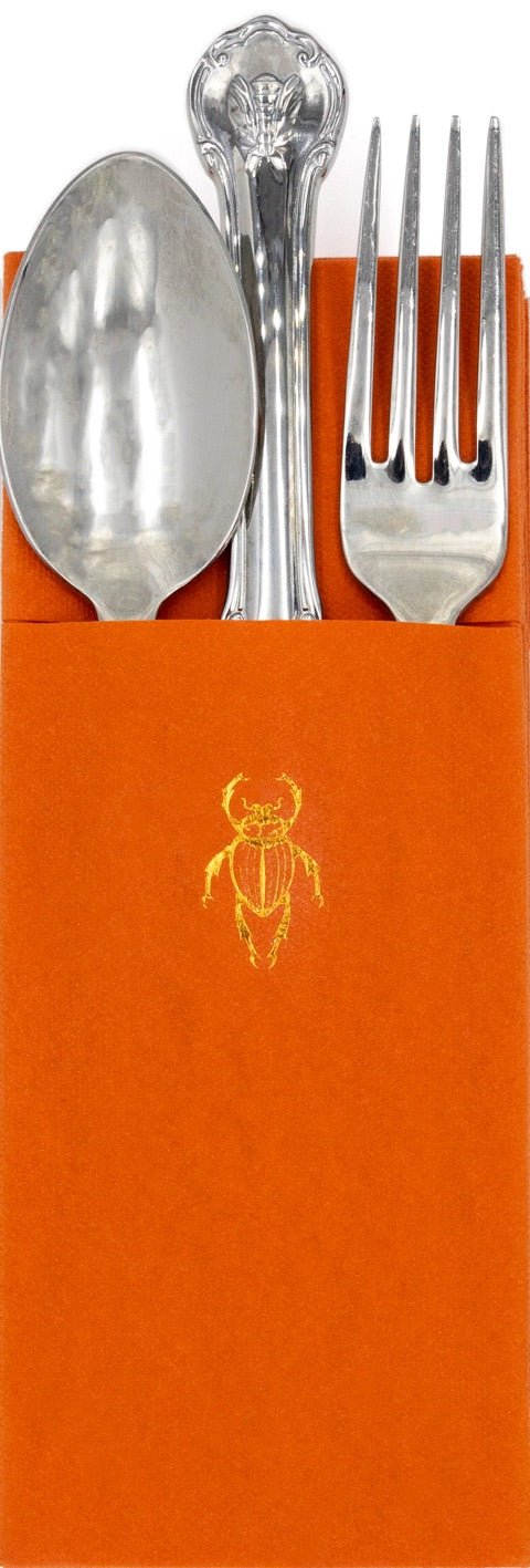 Servilleta Cubiertos Escarabajo Naranja | M: Servilletas | Scribanus