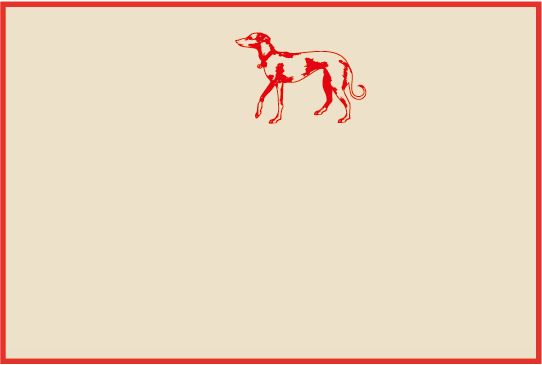 Tarjeta Galgo | Coleccion Paris Versalles | Scribanus