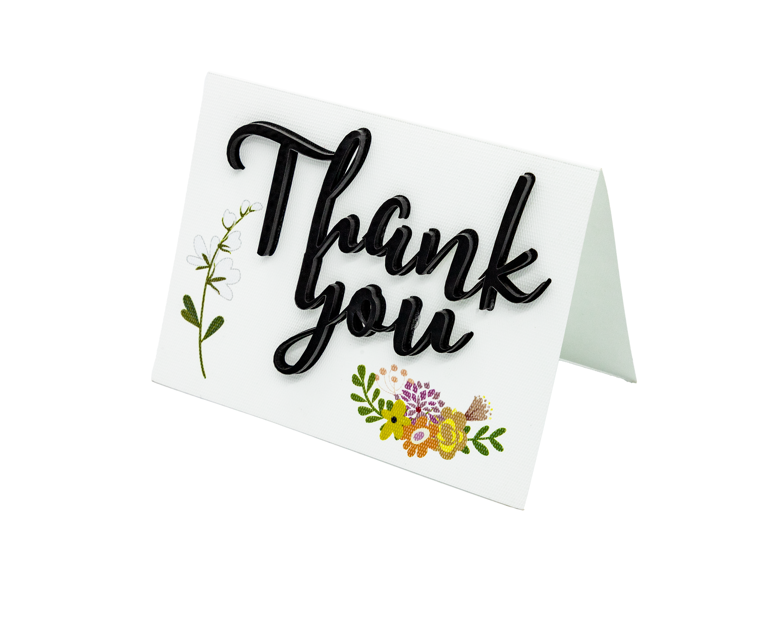 Tarjeta Thank you Flores Relieve Mediana | AGRADECIMIENTOS | Scribanus