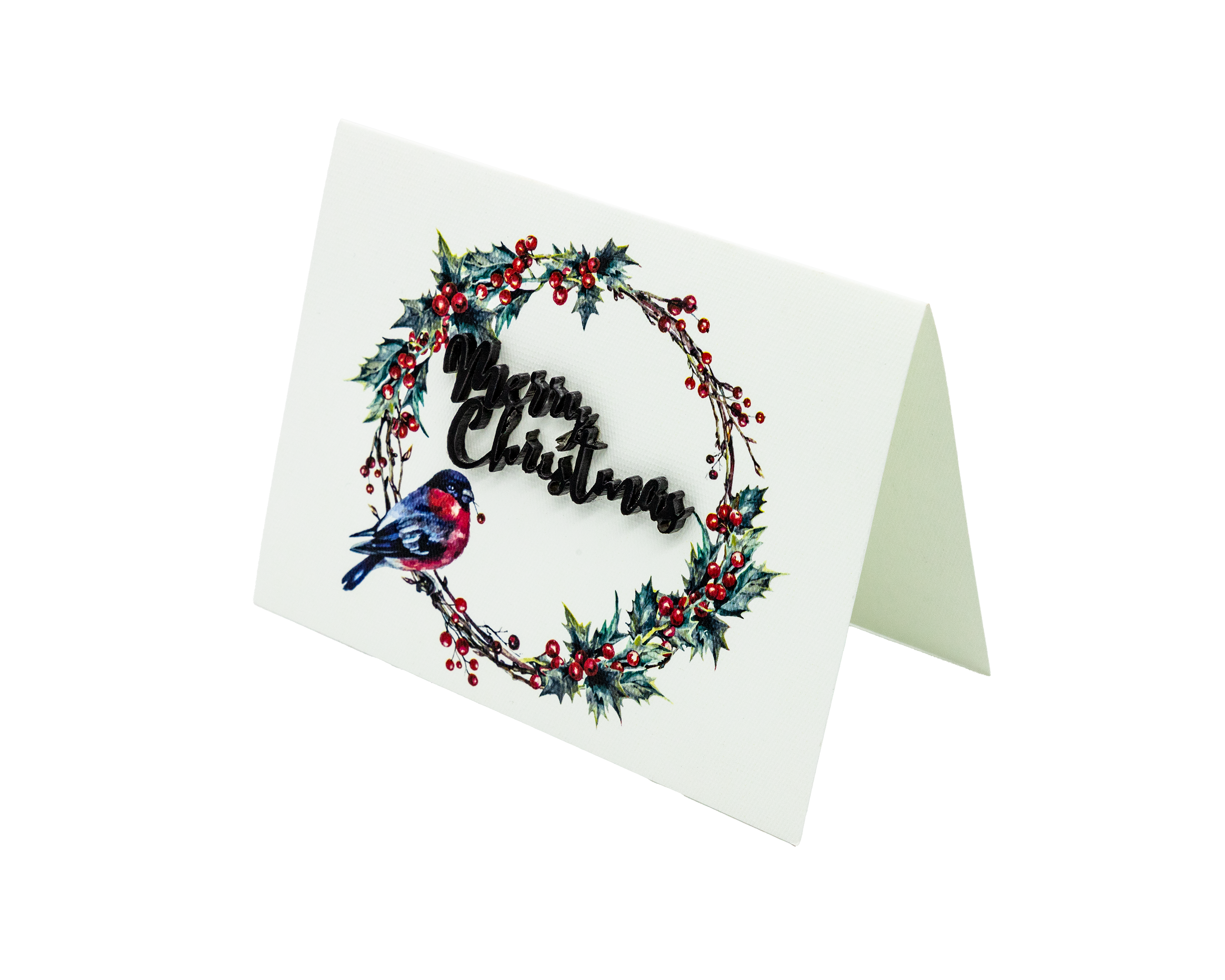 Pájaro Corona "Merry Christmas" Realce Mediana