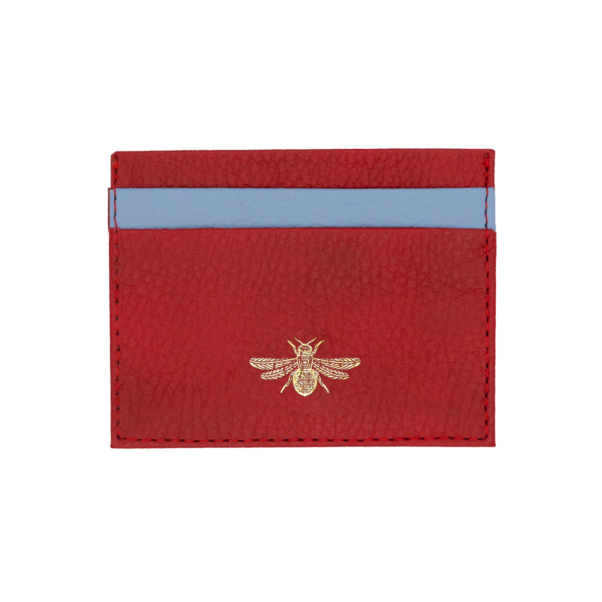 Tarjetero Grabado Abeja bicolor Negro/Rojo