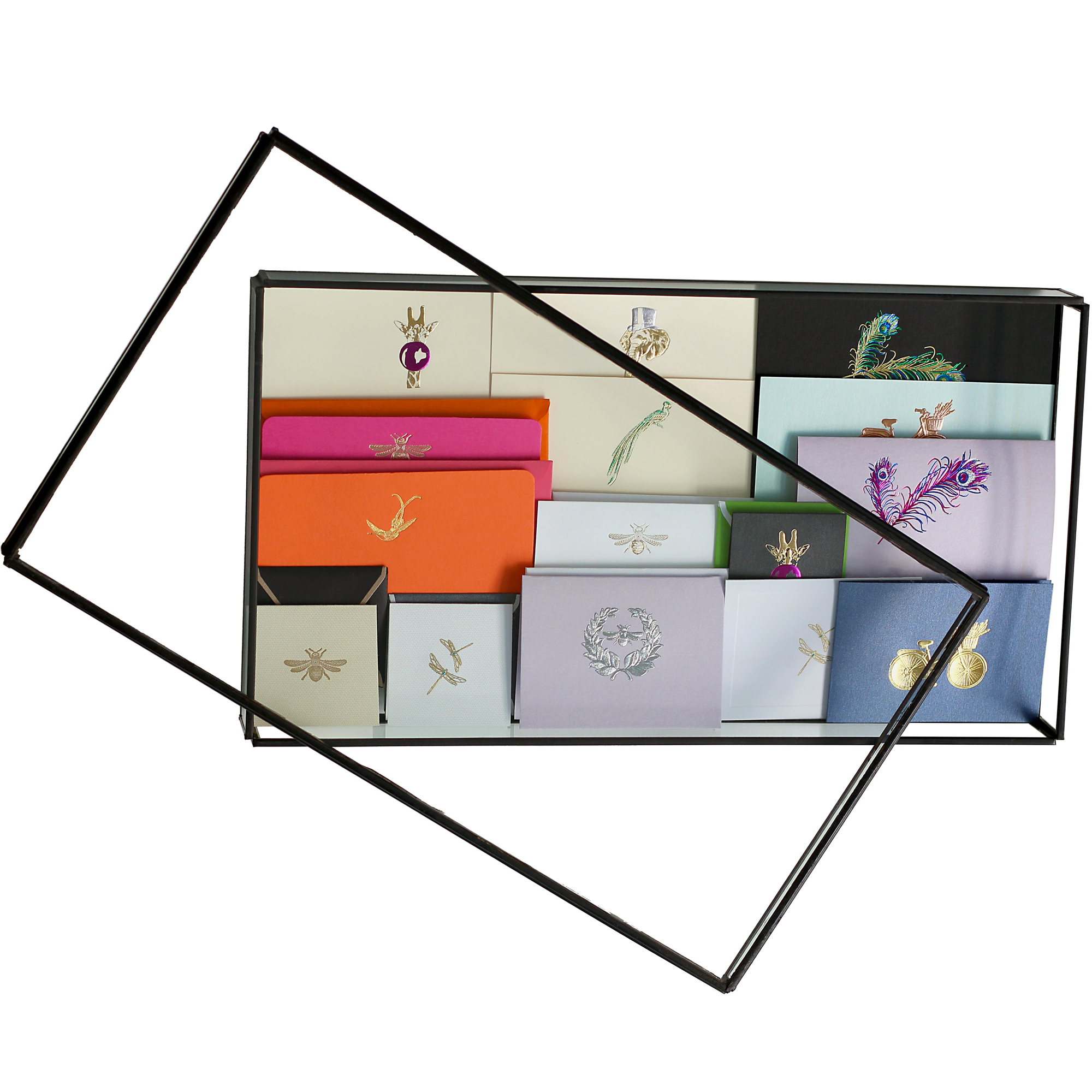 Caja Vidrio Premium Surtida con Tarjetas y Sobres