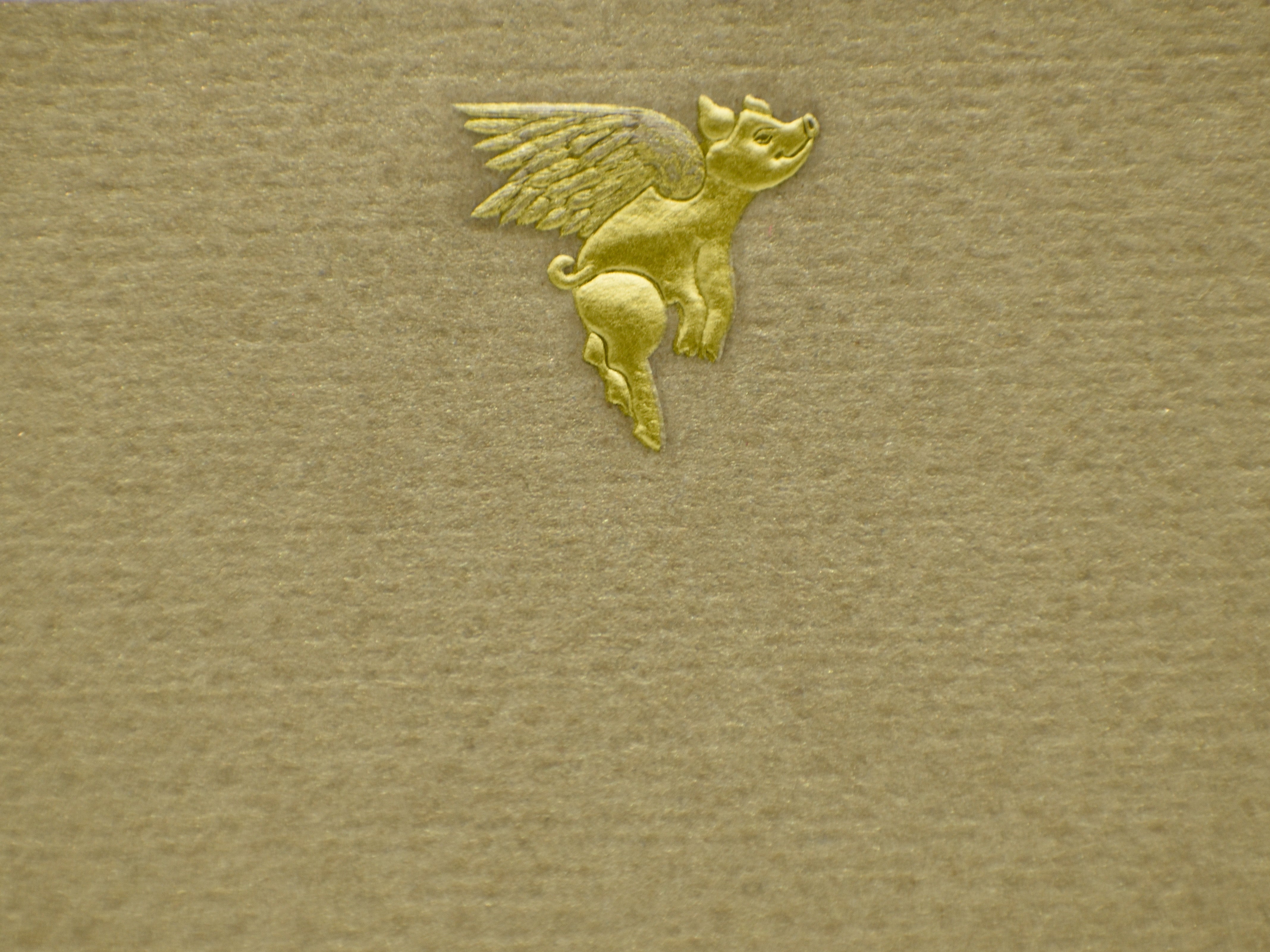 Simple Medium Winged Pig Card