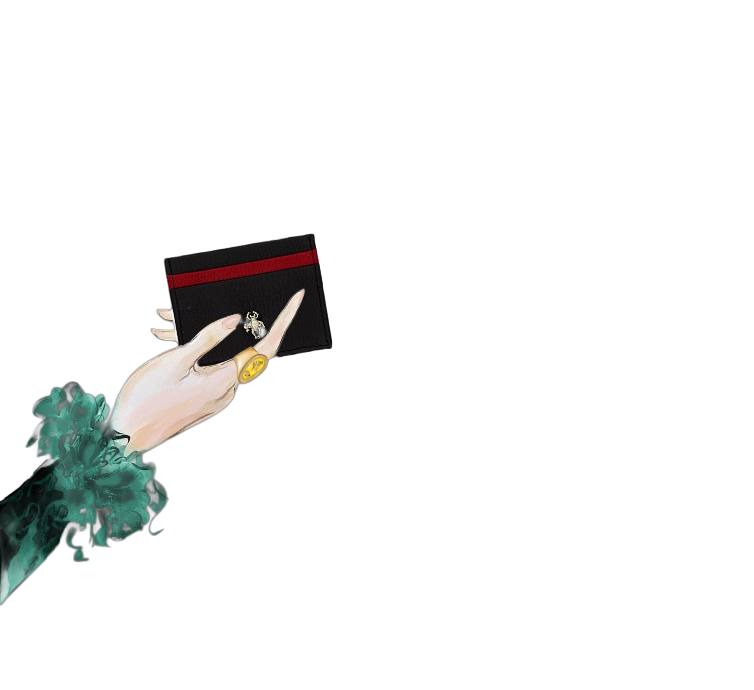 Tarjetero Adorno Escarabajo bicolor