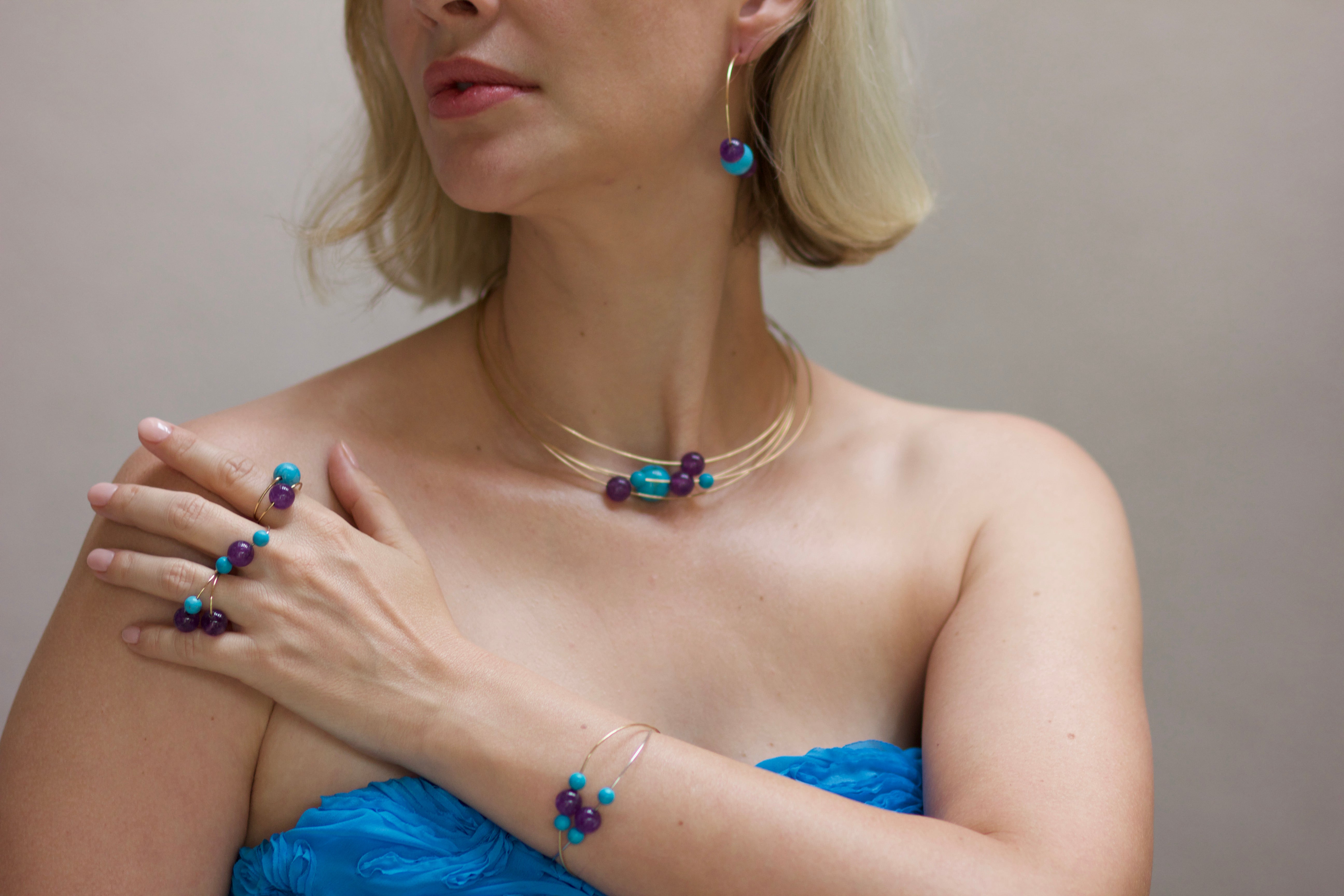 Lapides Amethyst and Turquoise Bracelet