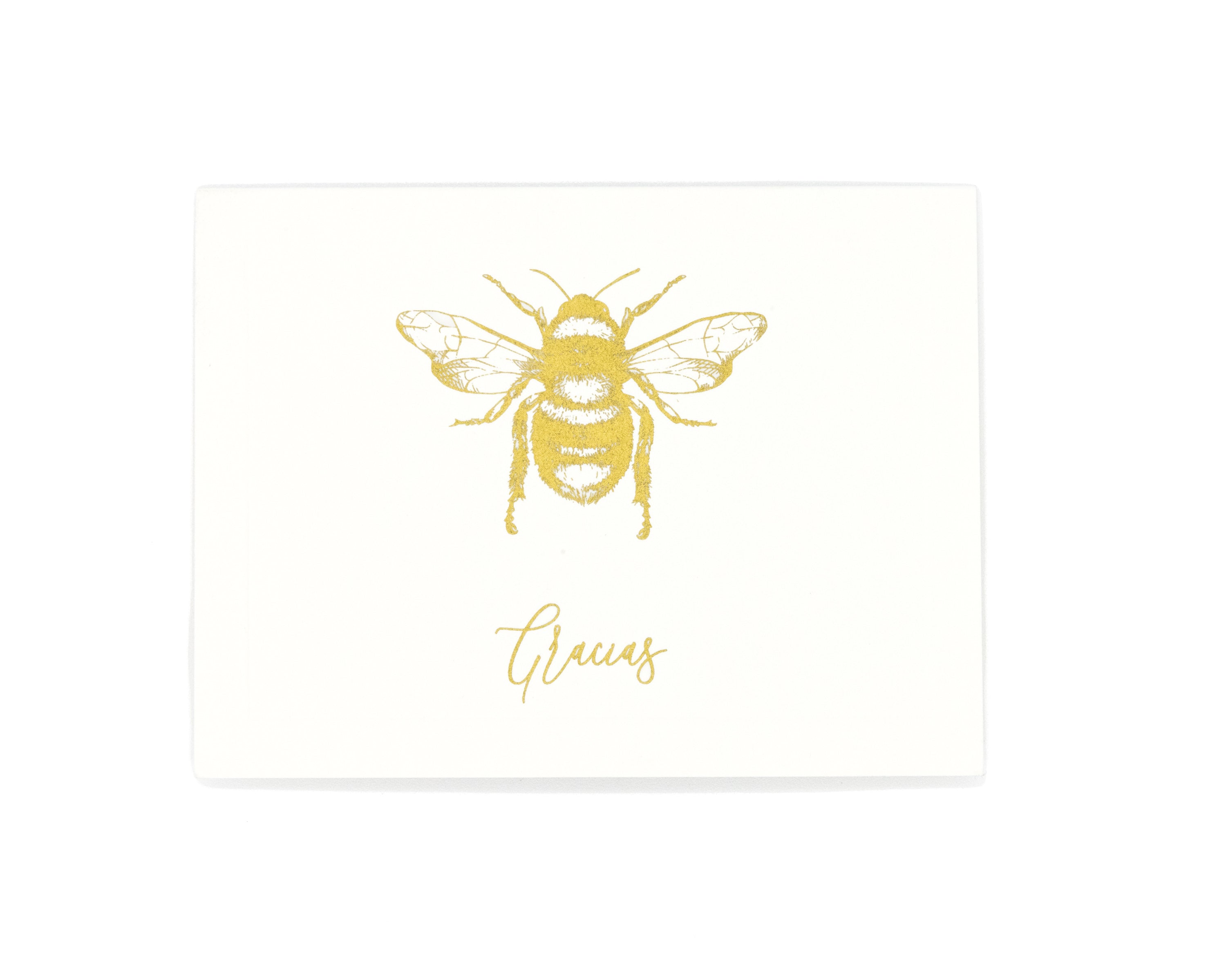 Estuche acrílico Abeja dorada "Gracias"