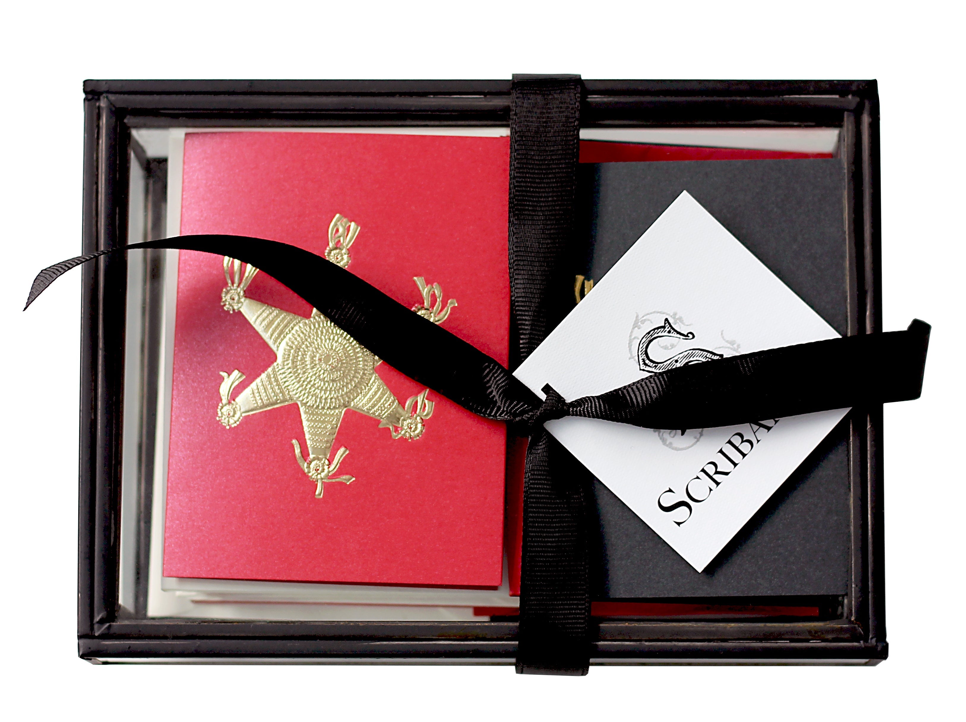 Producto Ready to wear/Listo para llevar - Caja Vidrio Chica de 18 x 18 x 5 cm Modelo PI„ATA Contenido : 10 tarjetas chicas dobles 10sobres chicos forrados. Hecho a mano en México. Caja con 20 piezas