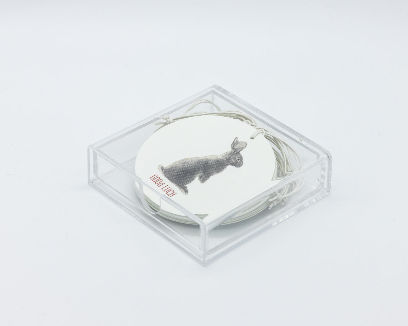 Caja Acrílica con Medallones Conejo Frases