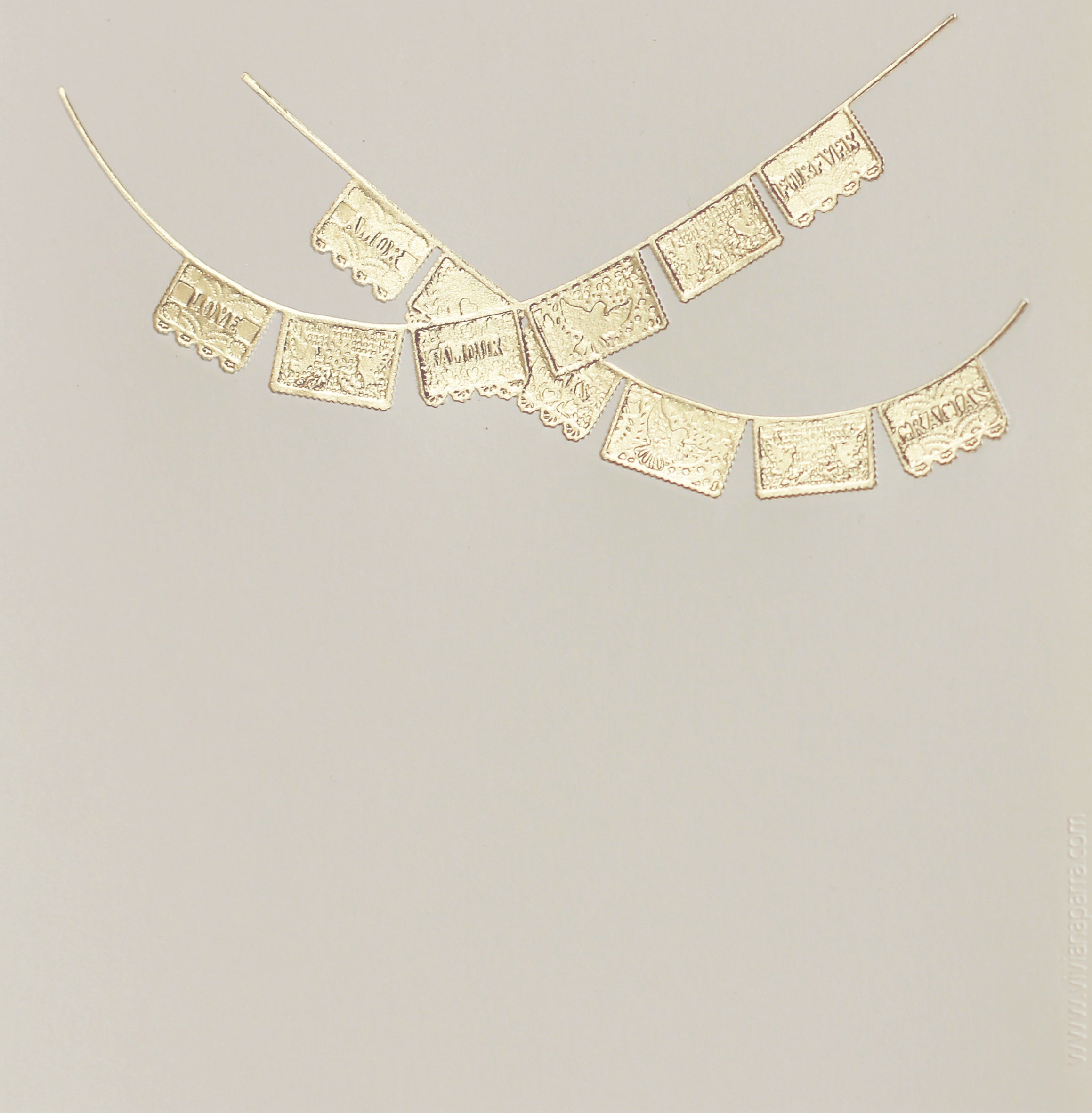 Caja Vidrio Alta Papel Picado Tarjetas y Sobres