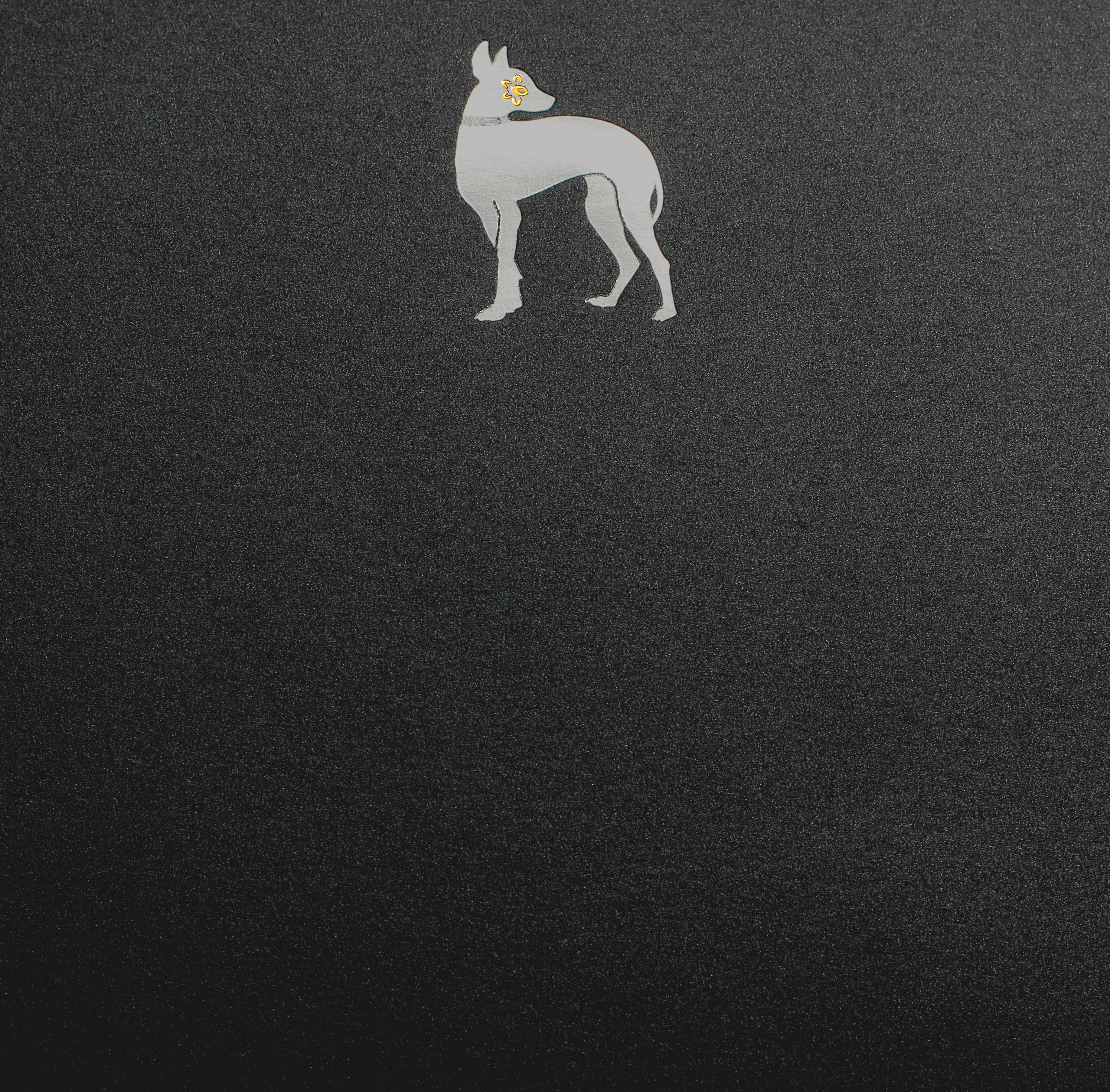 Producto Ready to wear/Listo para llevar -Tarjeta Grande Sencillo (15 x 15cm)   Modelo XOLOITZCUINCLE en grabado artistístico en alto relieve con pelicula de foil brillante. Todo elaborado artesanalmente a mano por nuestro equipo de grabadores  profesionales. En papeles de alta calidad lisos o texturizados. Hecho a mano en México
Paquete con 10 piezas