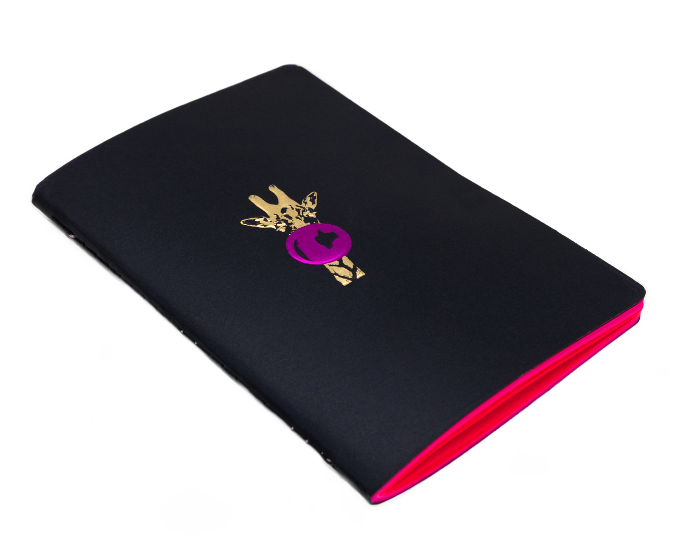 Libreta Bolsillo Jirafa Hojas Rosas