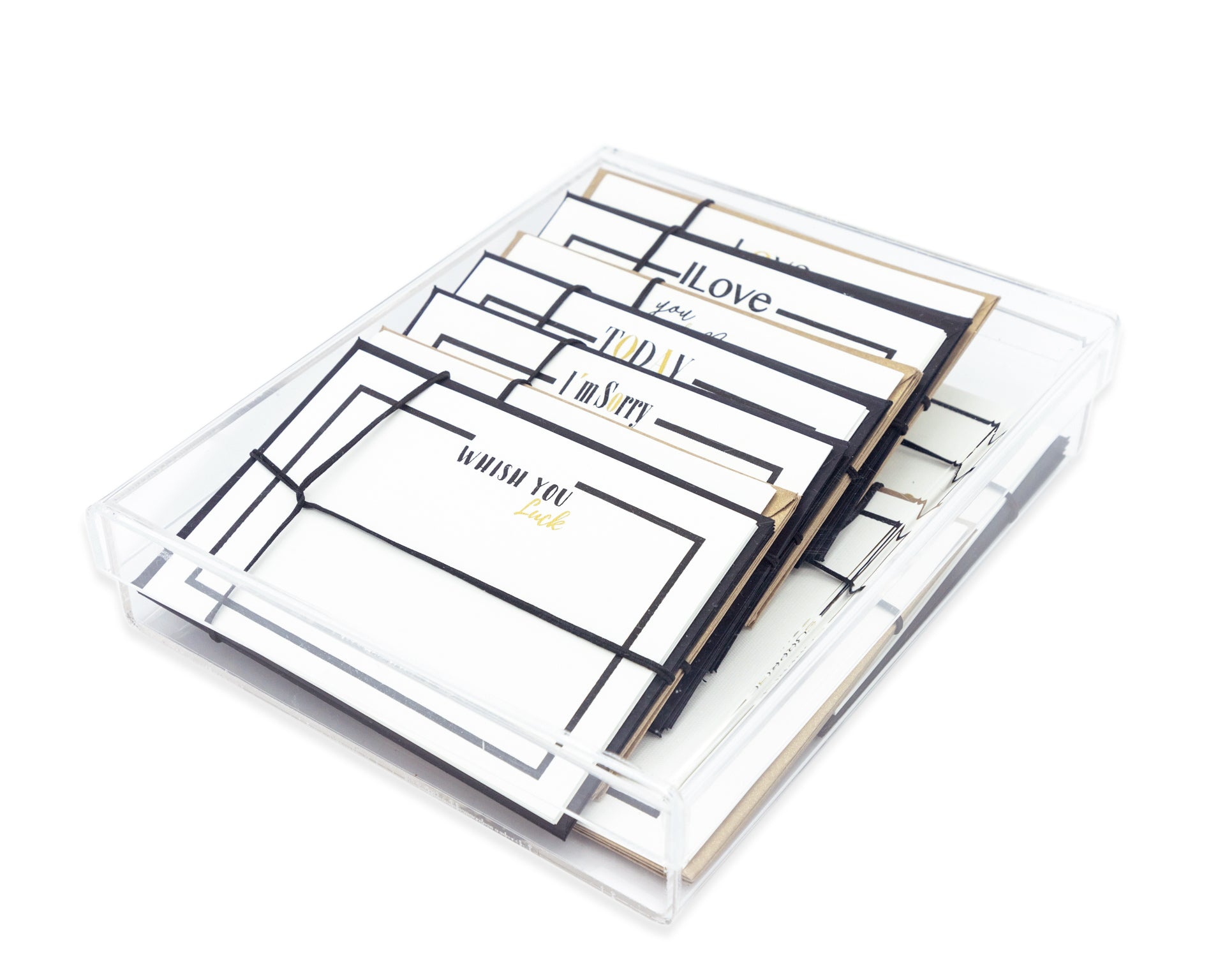 Caja Acrílico Love Box Negro Oro