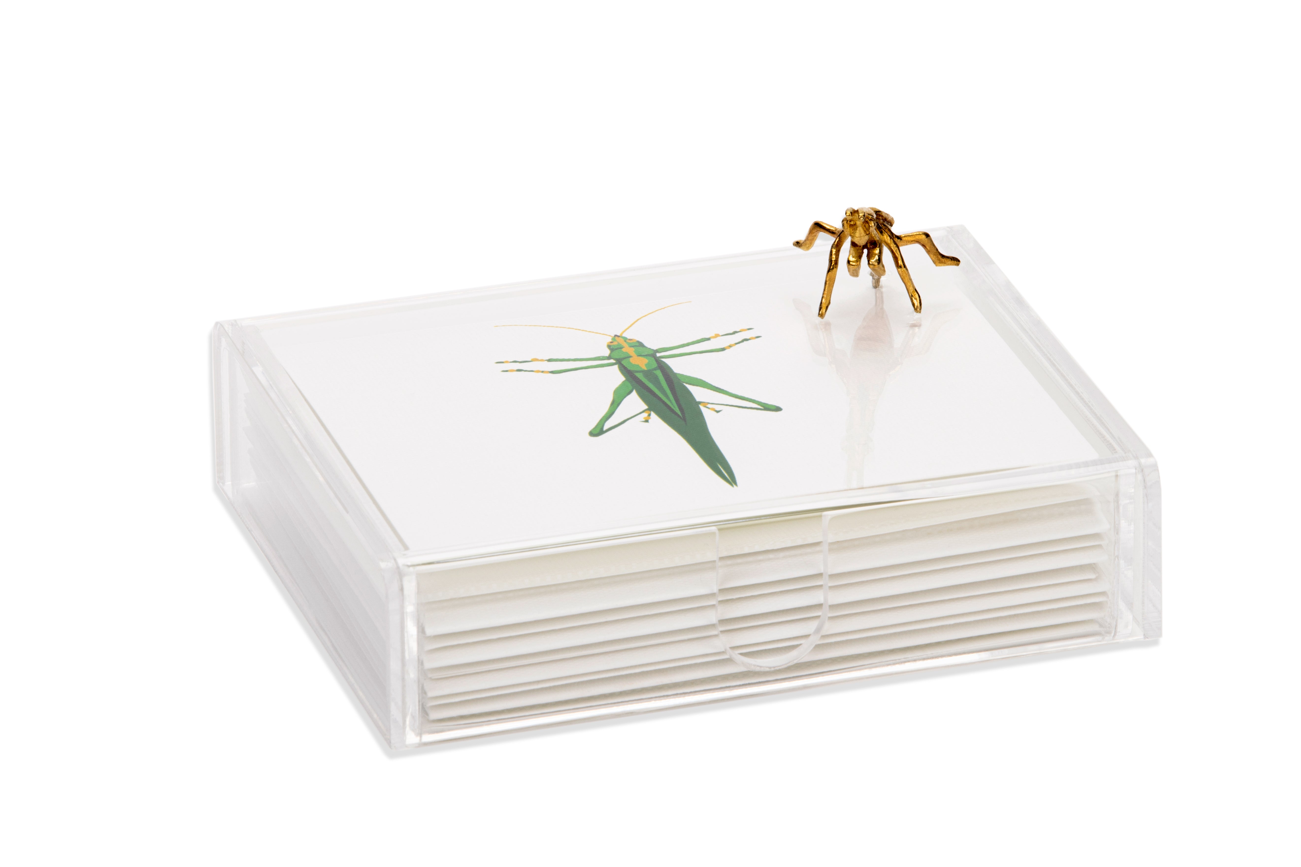 Caja Acrílica con Tarjetas de Grillo + Adorno