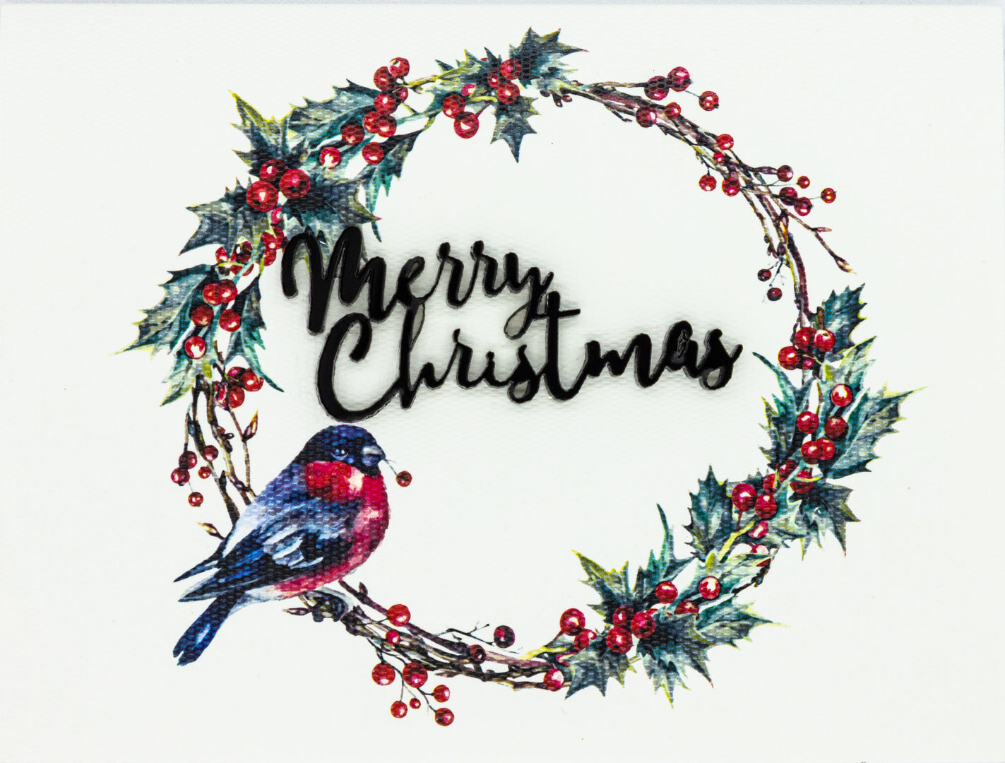Pájaro Corona "Merry Christmas" Realce Mediana | NAVIDAD | Scribanus