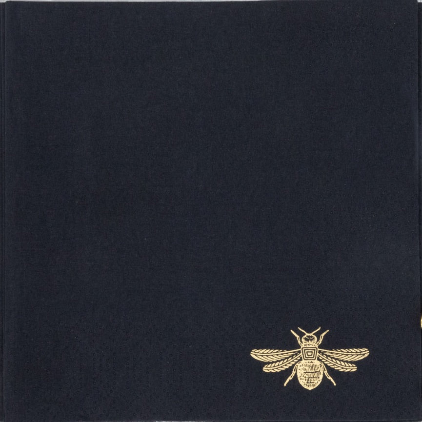 Black Cocktail Bee Napkin Tray