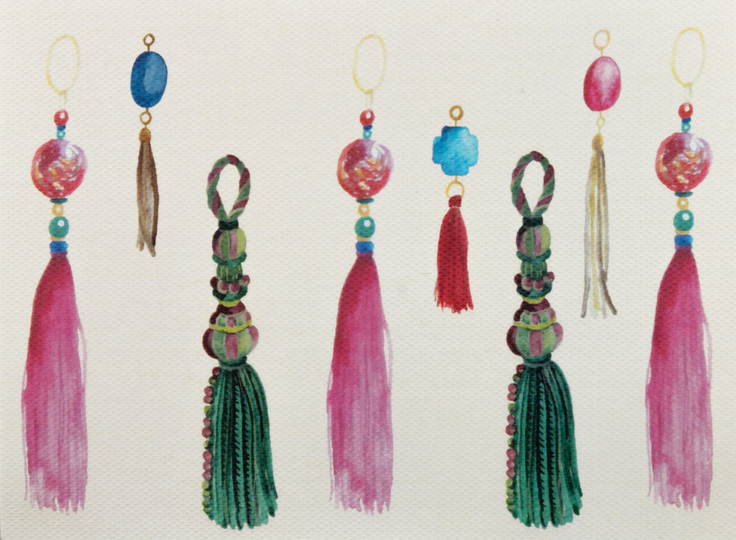 Producto Ready to wear/Listo para llevar - Tarjeta Mediana Doble (12 x 9 cm) Modelo TASSELS en Impresión Digital. Plecado y refinado artesanalmente a mano. En papeles de alta calidad lisos o texturizados. Hecho a mano en México Paquete con 10 piezas.